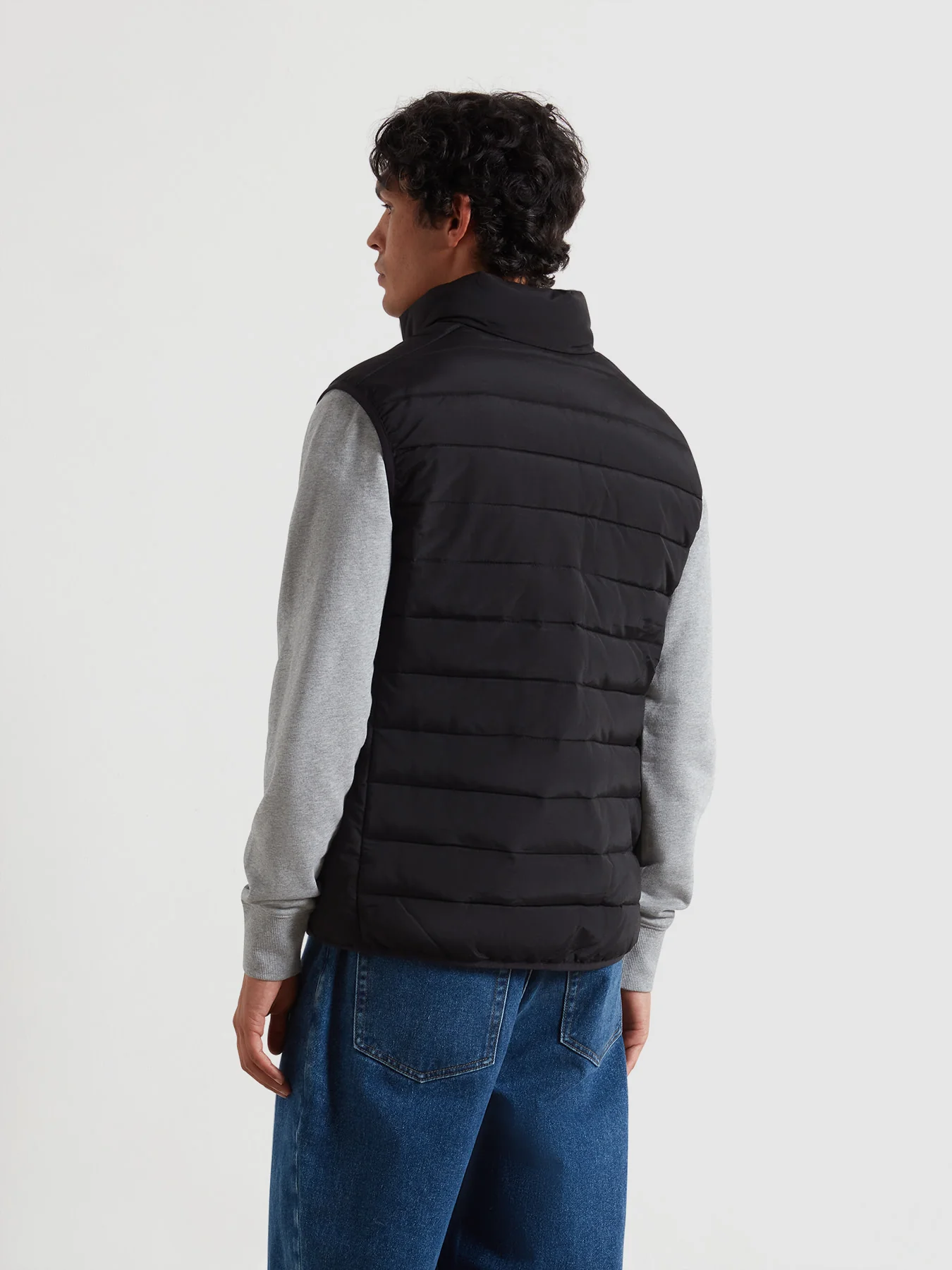 Kennedy Wadded Gilet In Black - Image 3