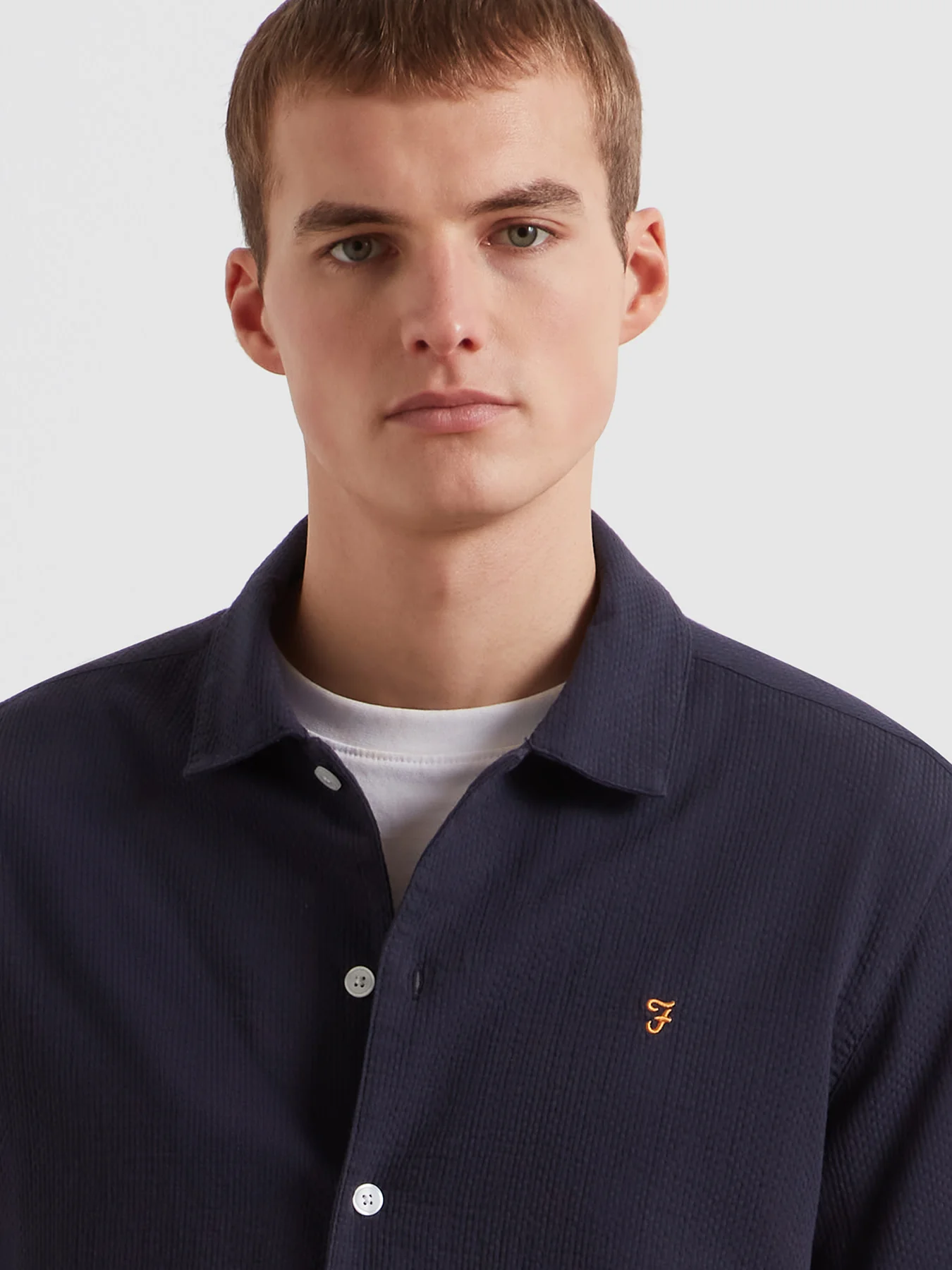 Kirby Short Sleeve Shirt In True Navy - Image 4