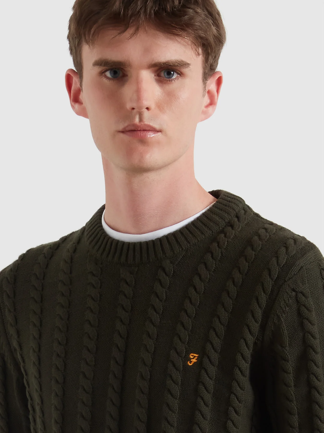 Knight Cable Knit Sweater In Evergreen - Image 4
