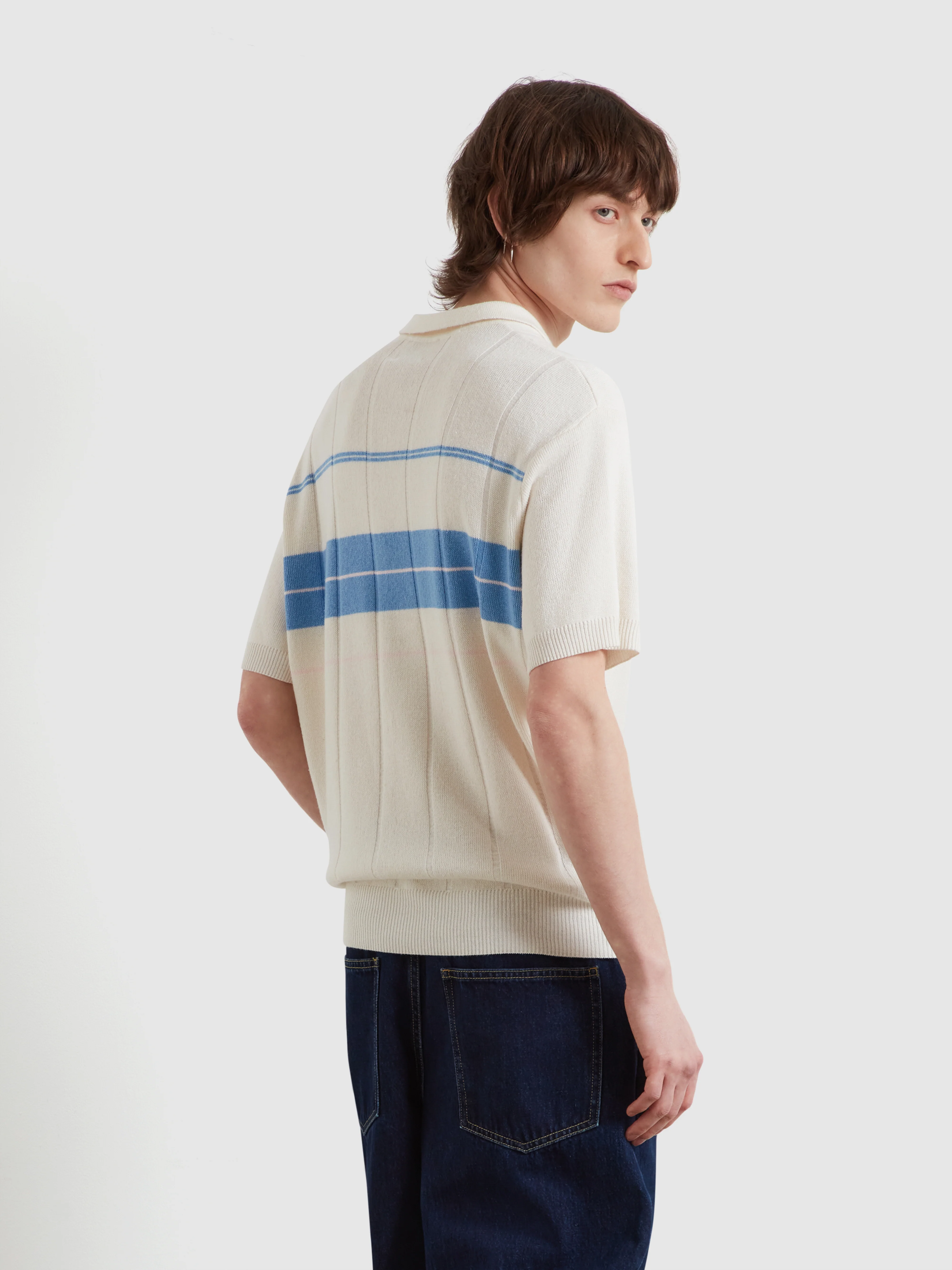 Lamka Archive Knitted Polo In Ecru - Image 3