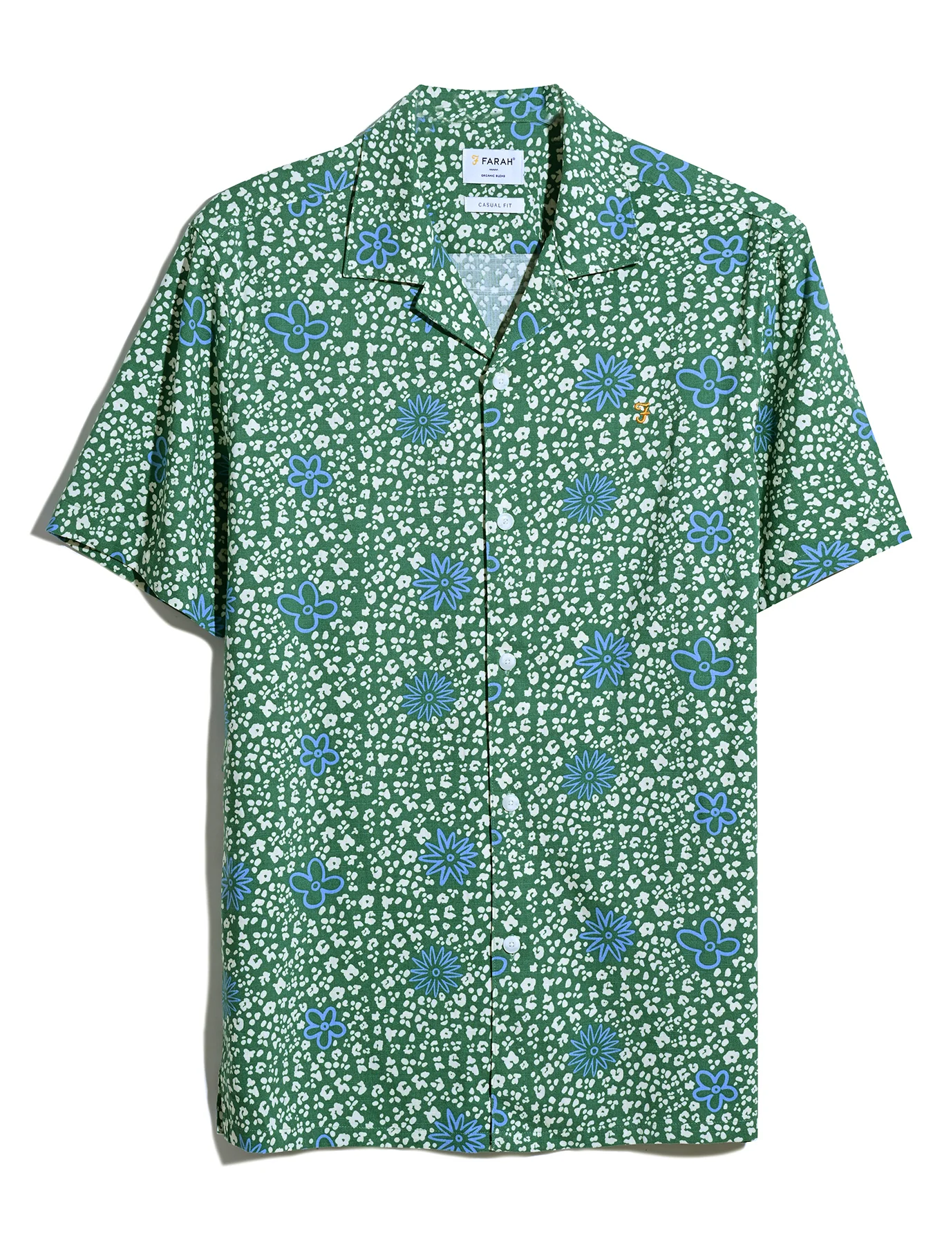 Landon Short Sleeve Floral Print Shirt In Green Meadow - Image 5
