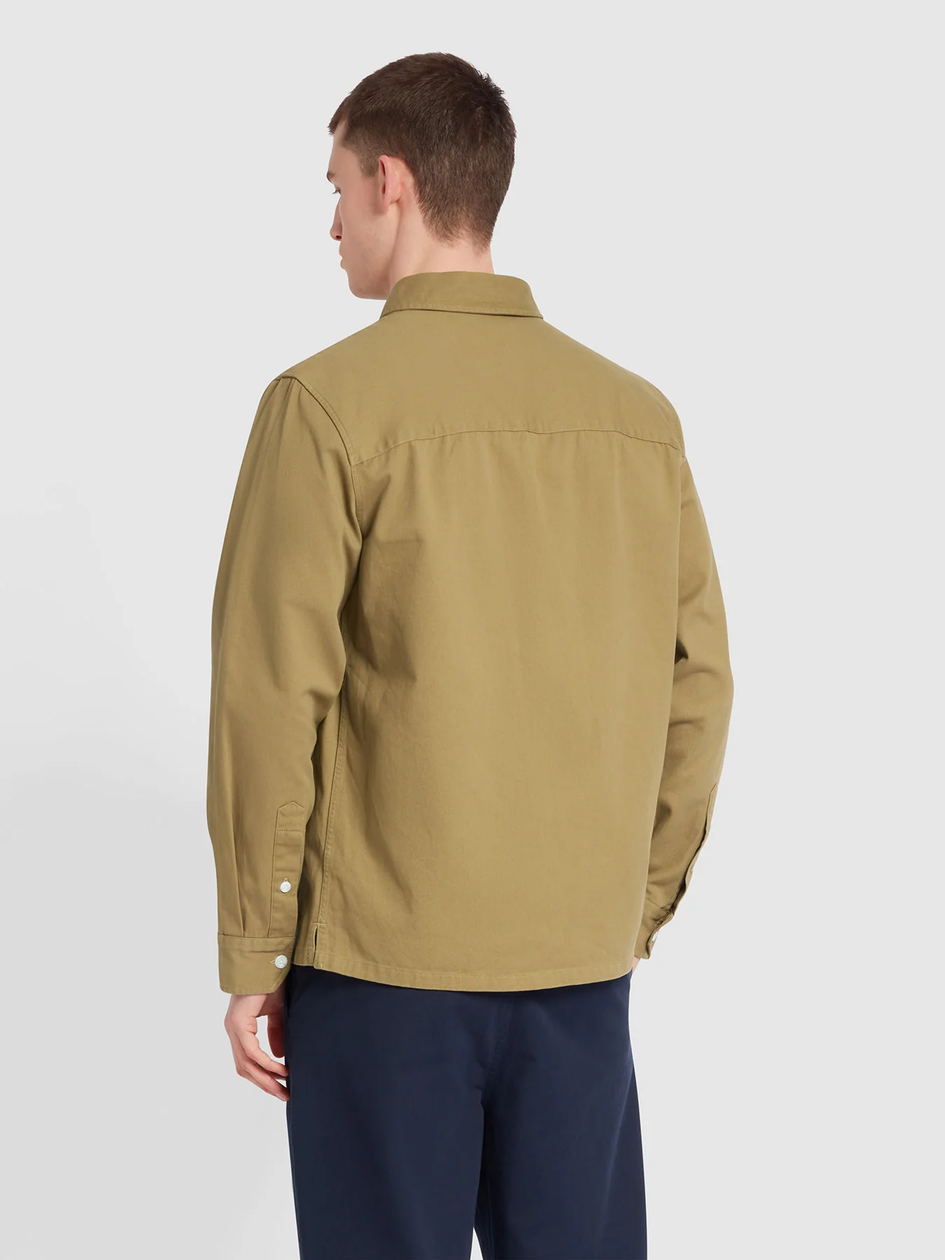 Leon Overshirt In True Khaki - Image 3