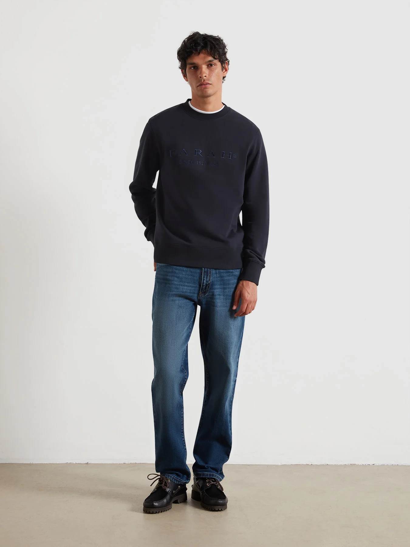 Lynmouth Graphic Sweatshirt In True Navy - Image 2