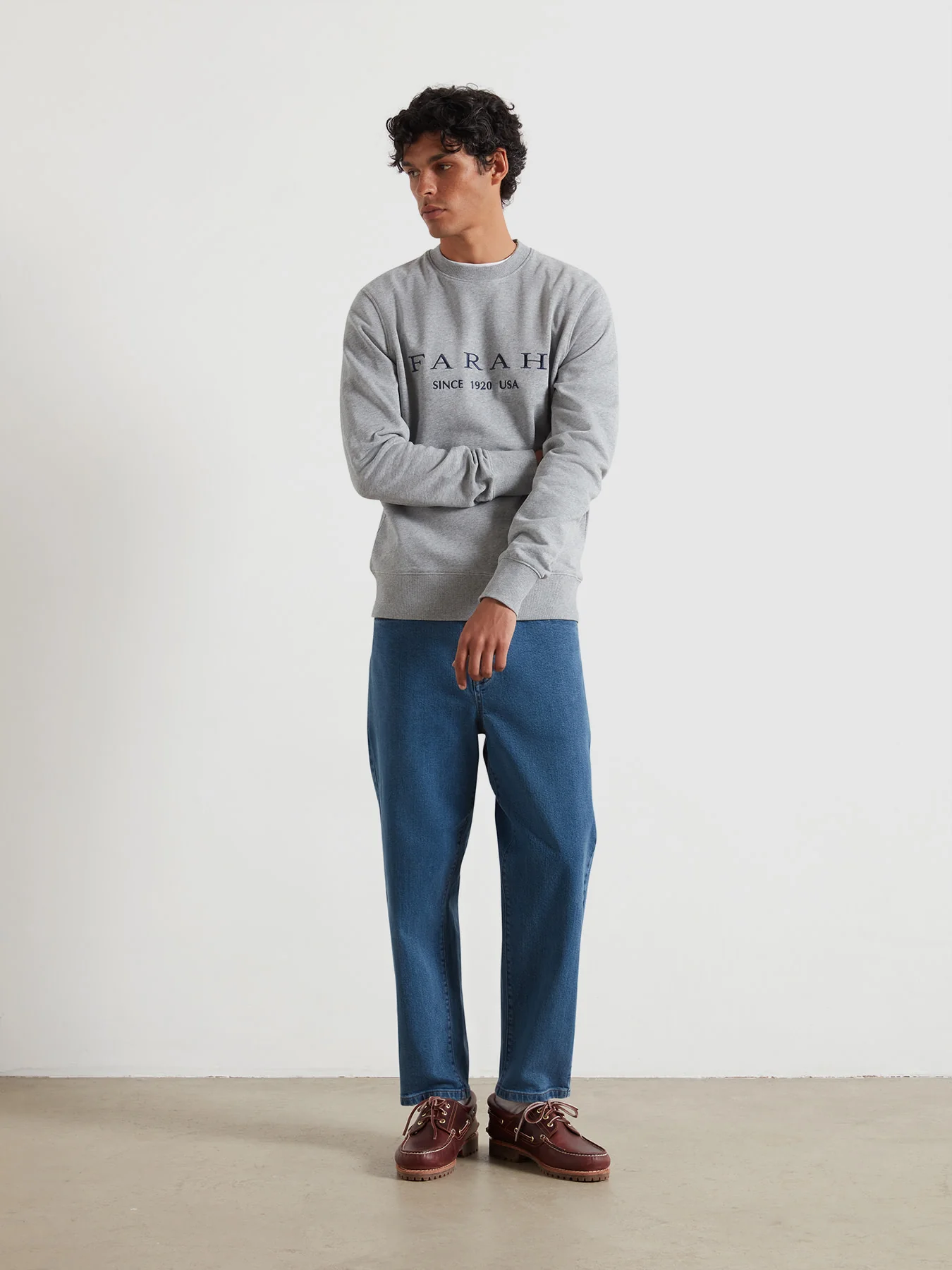 Lynmouth Graphic Sweatshirt In Light Grey Marl - Image 2