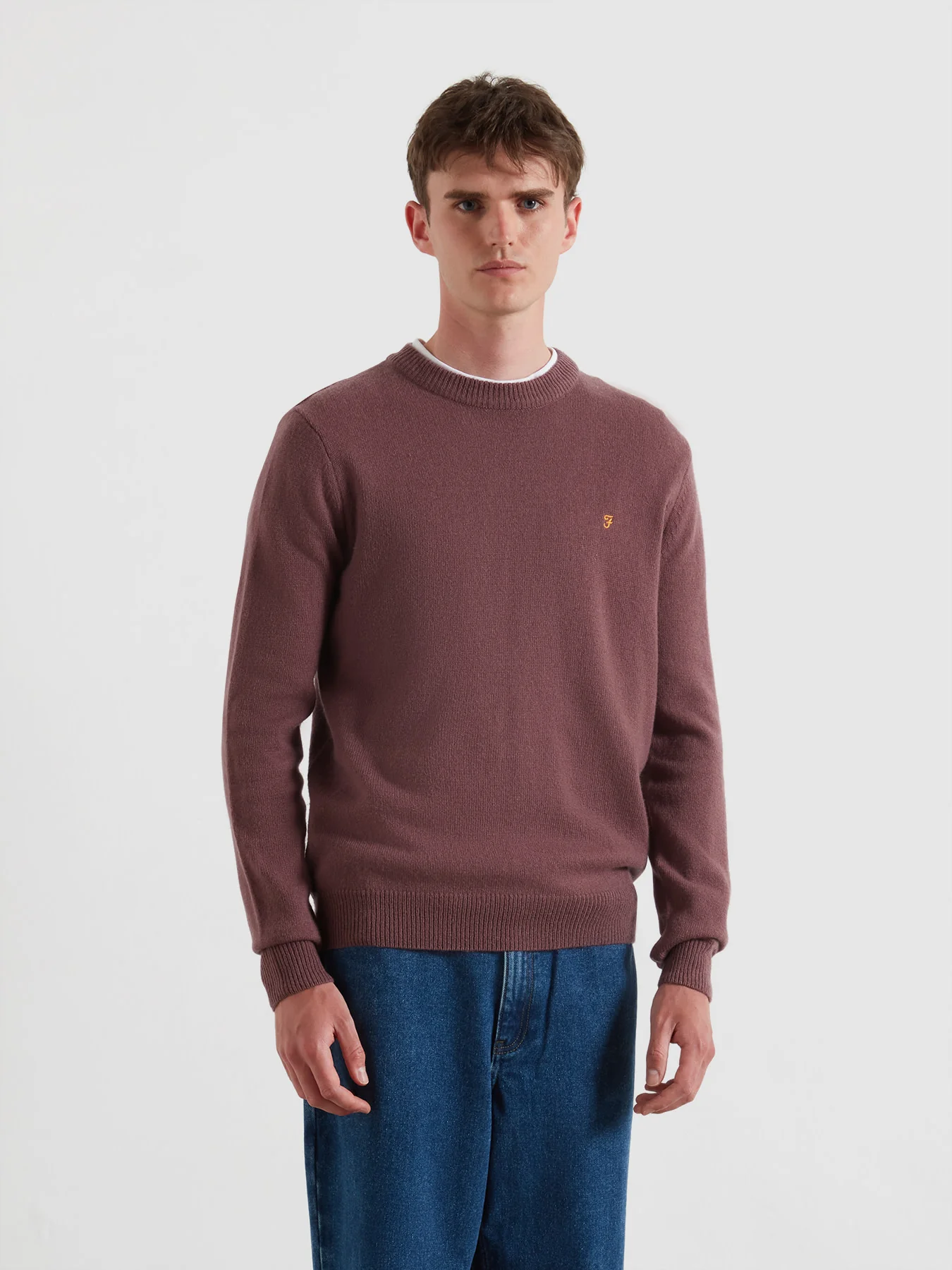 Maidstone Lambswool Sweater In Dusky Mauve