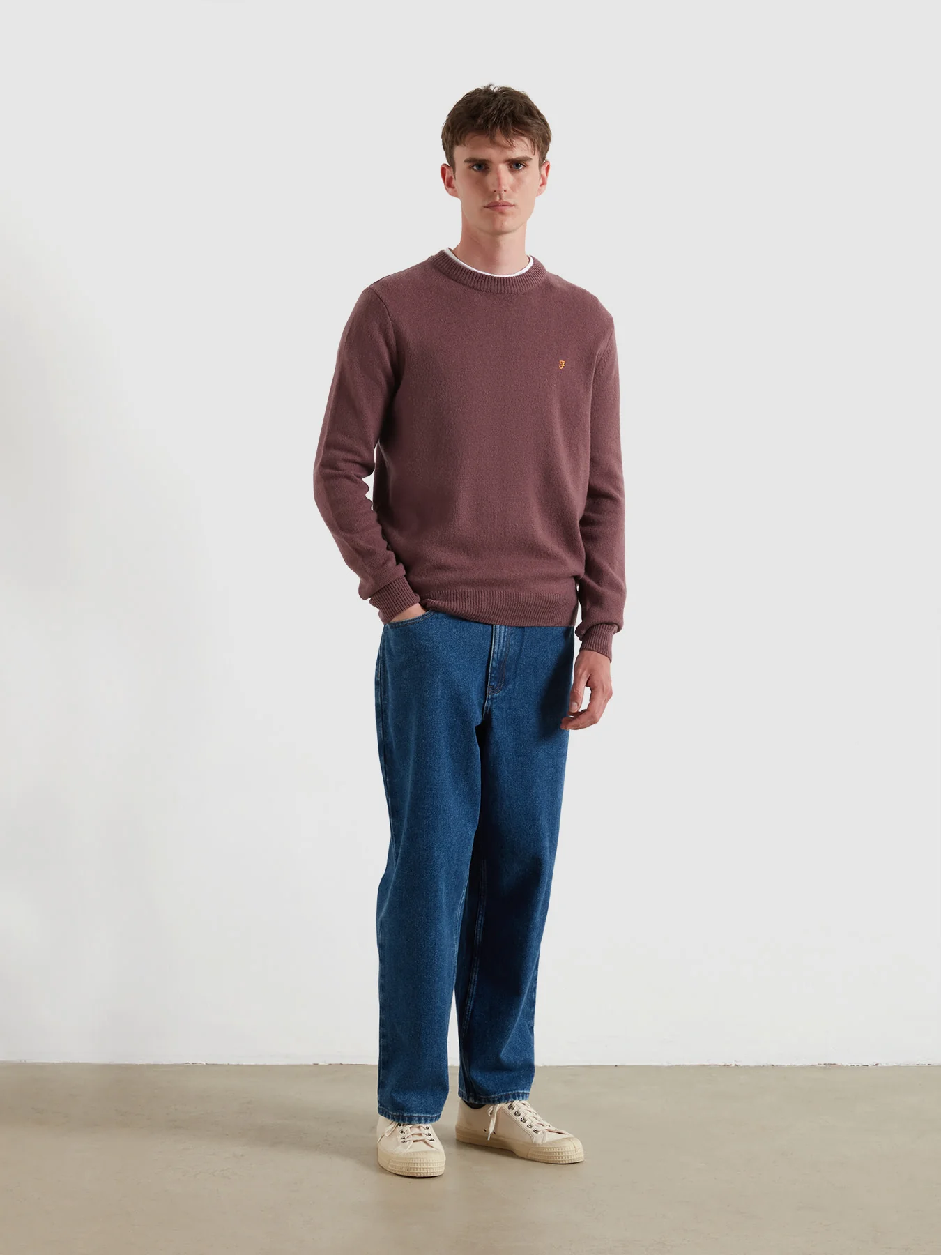 Maidstone Lambswool Sweater In Dusky Mauve - Image 2