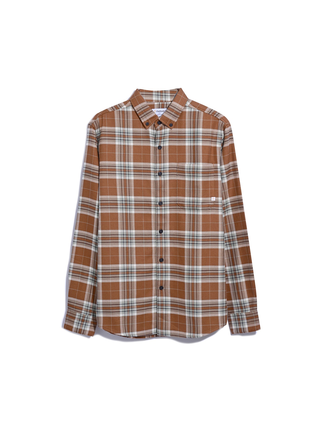 Marcelo Casual Fit Check Shirt In Teak - Image 5