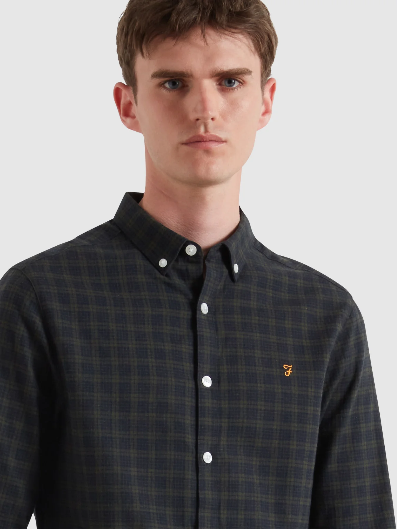 Milners Check Shirt In True Navy Marl - Image 4
