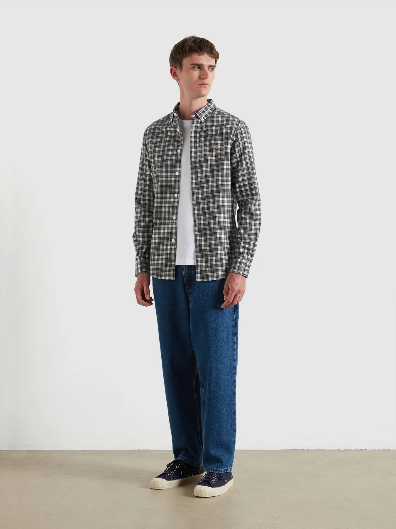 Milners Check Shirt In Charcoal Marl - Image 2