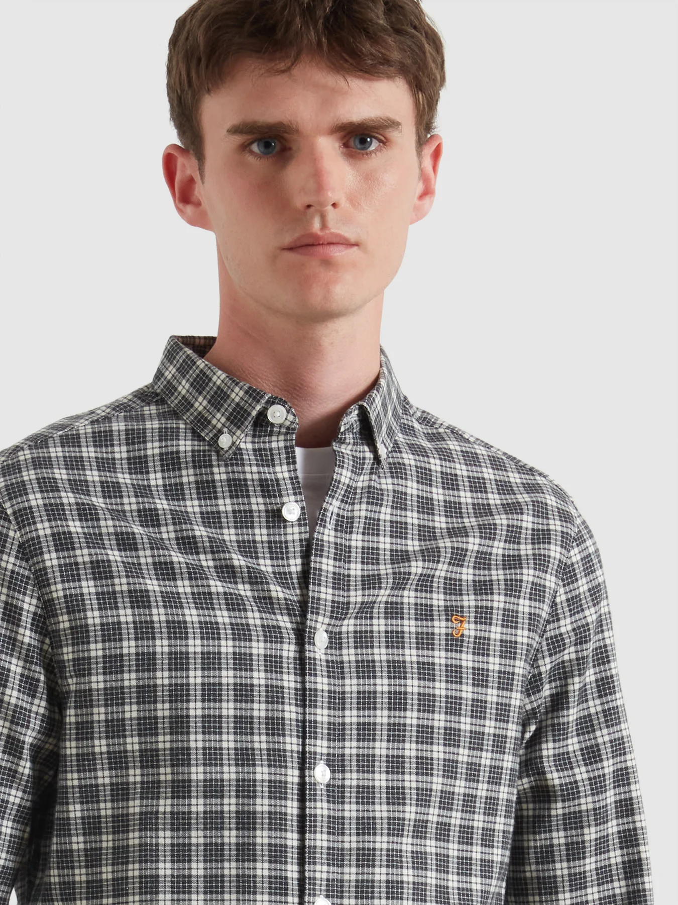 Milners Check Shirt In Charcoal Marl - Image 4