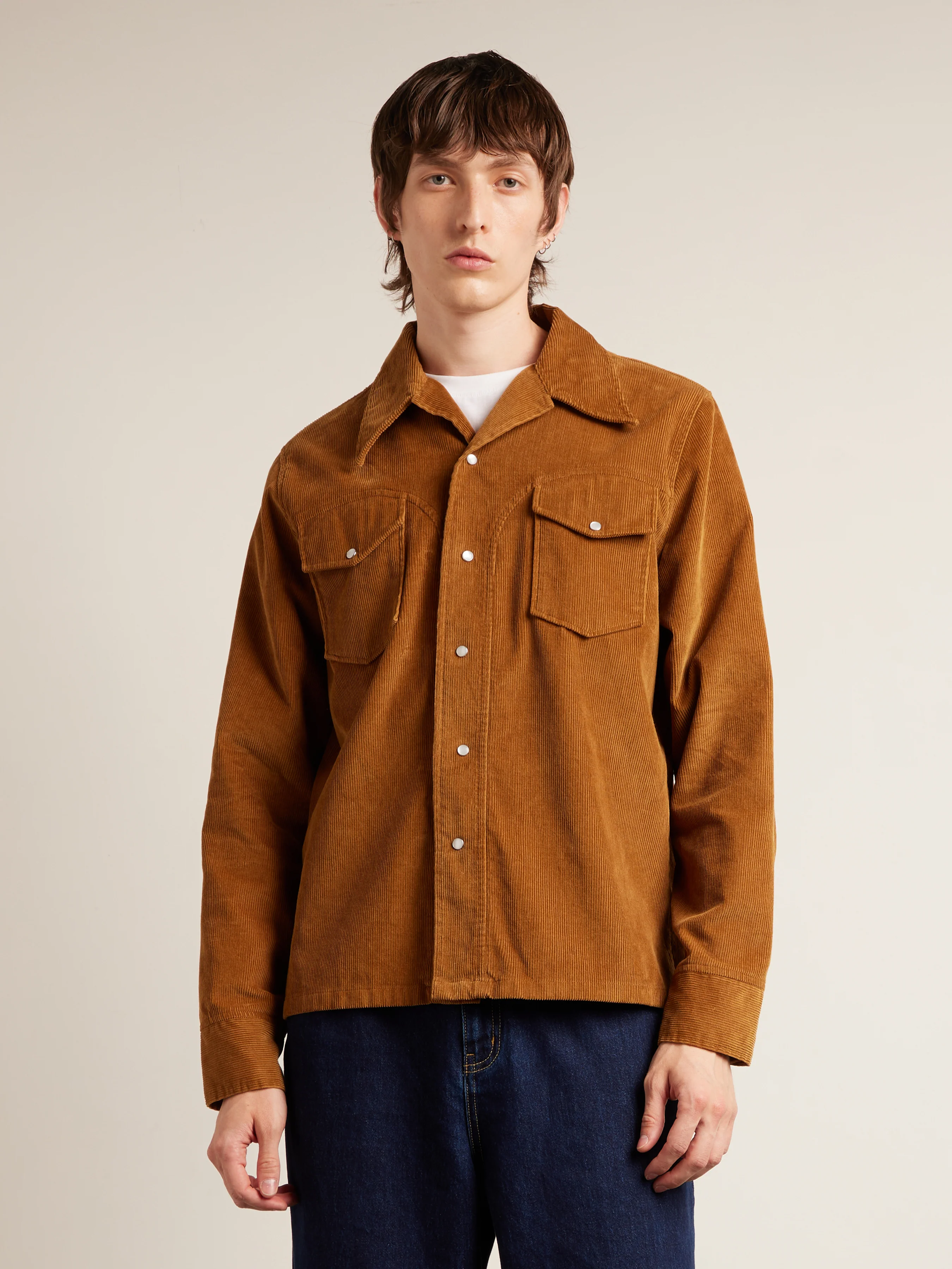 Montwood Archive Cord Overshirt In Rich Tobacco