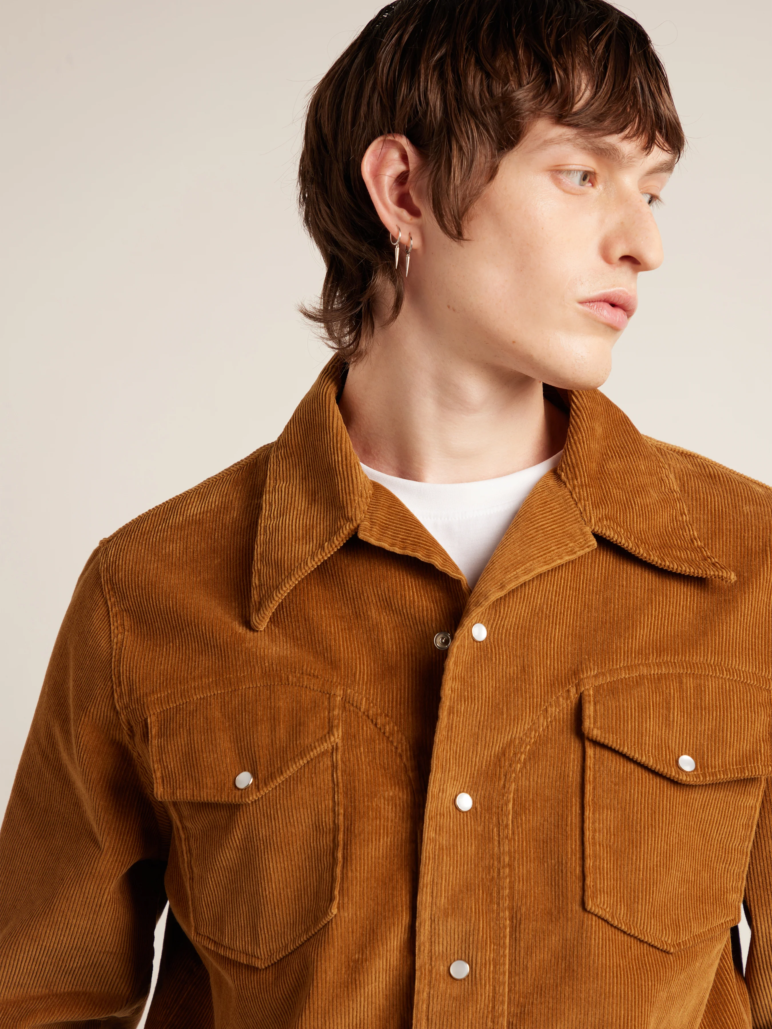 Montwood Archive Cord Overshirt In Rich Tobacco - Image 4
