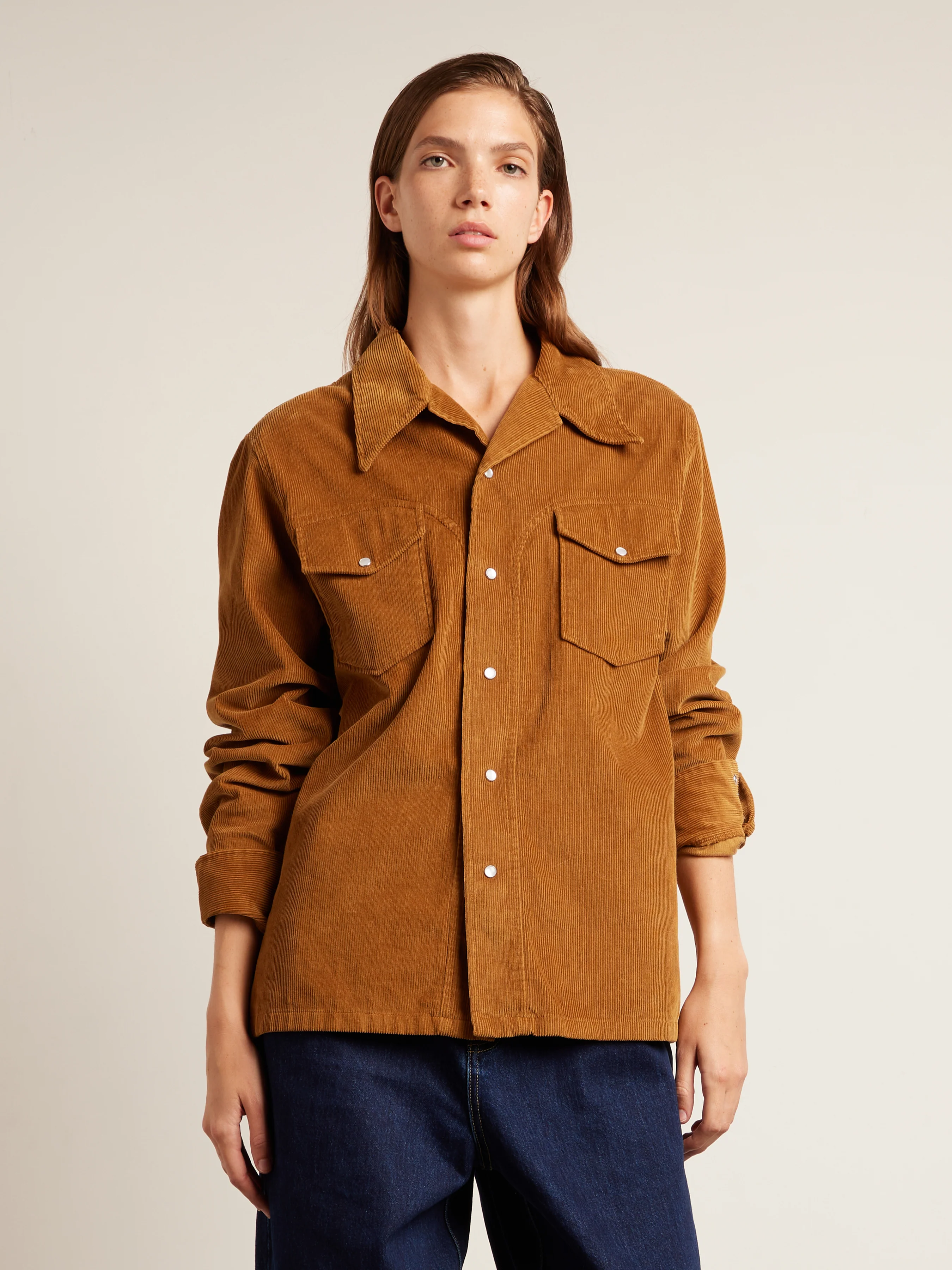Montwood Archive Cord Overshirt In Rich Tobacco - Image 5