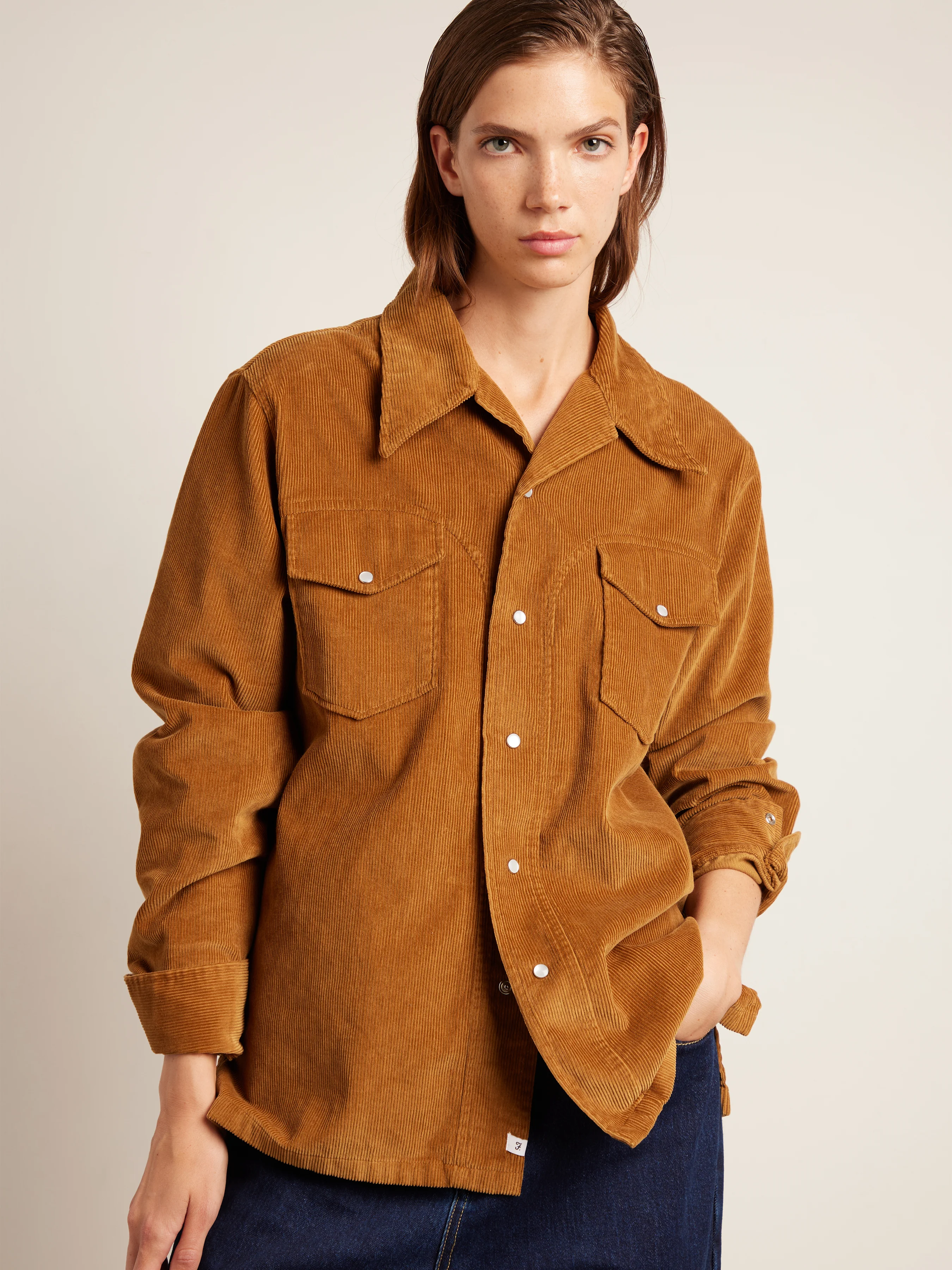 Montwood Archive Cord Overshirt In Rich Tobacco - Image 8