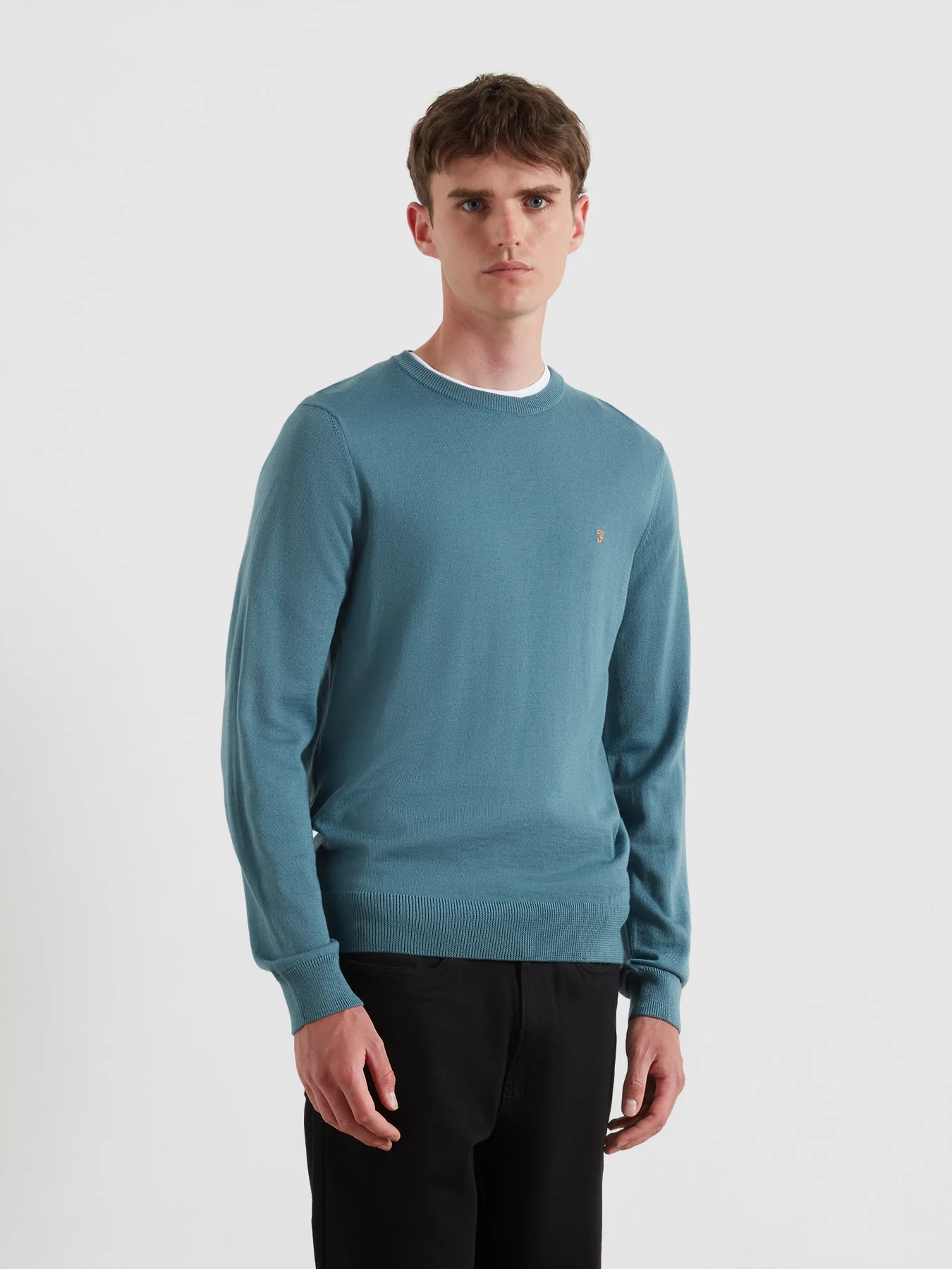Mullen Merino Wool Sweater In Chalk Blue