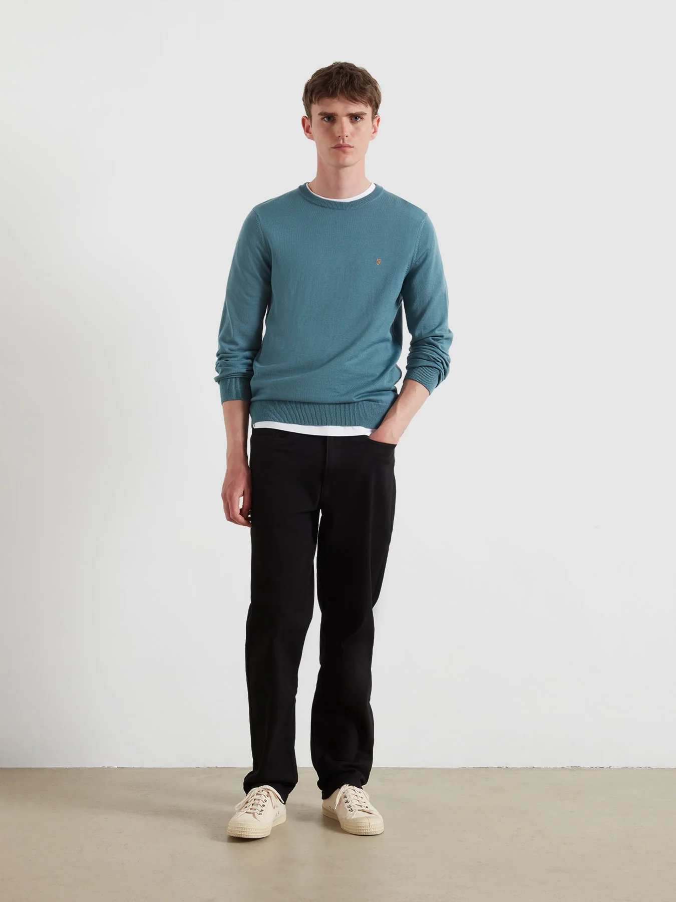 Mullen Merino Wool Sweater In Chalk Blue - Image 2