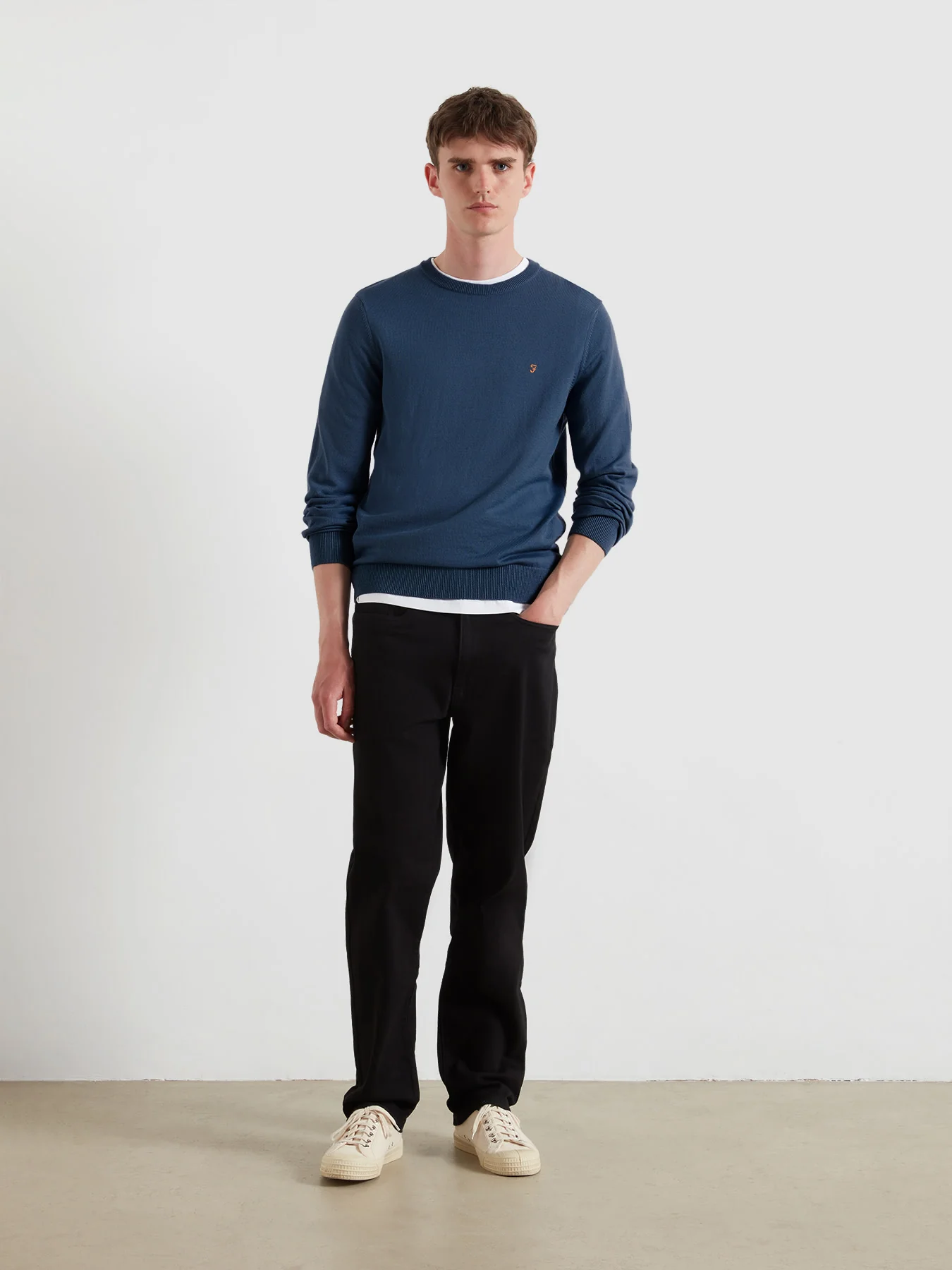 Mullen Merino Wool Sweater In Blue River - Image 2