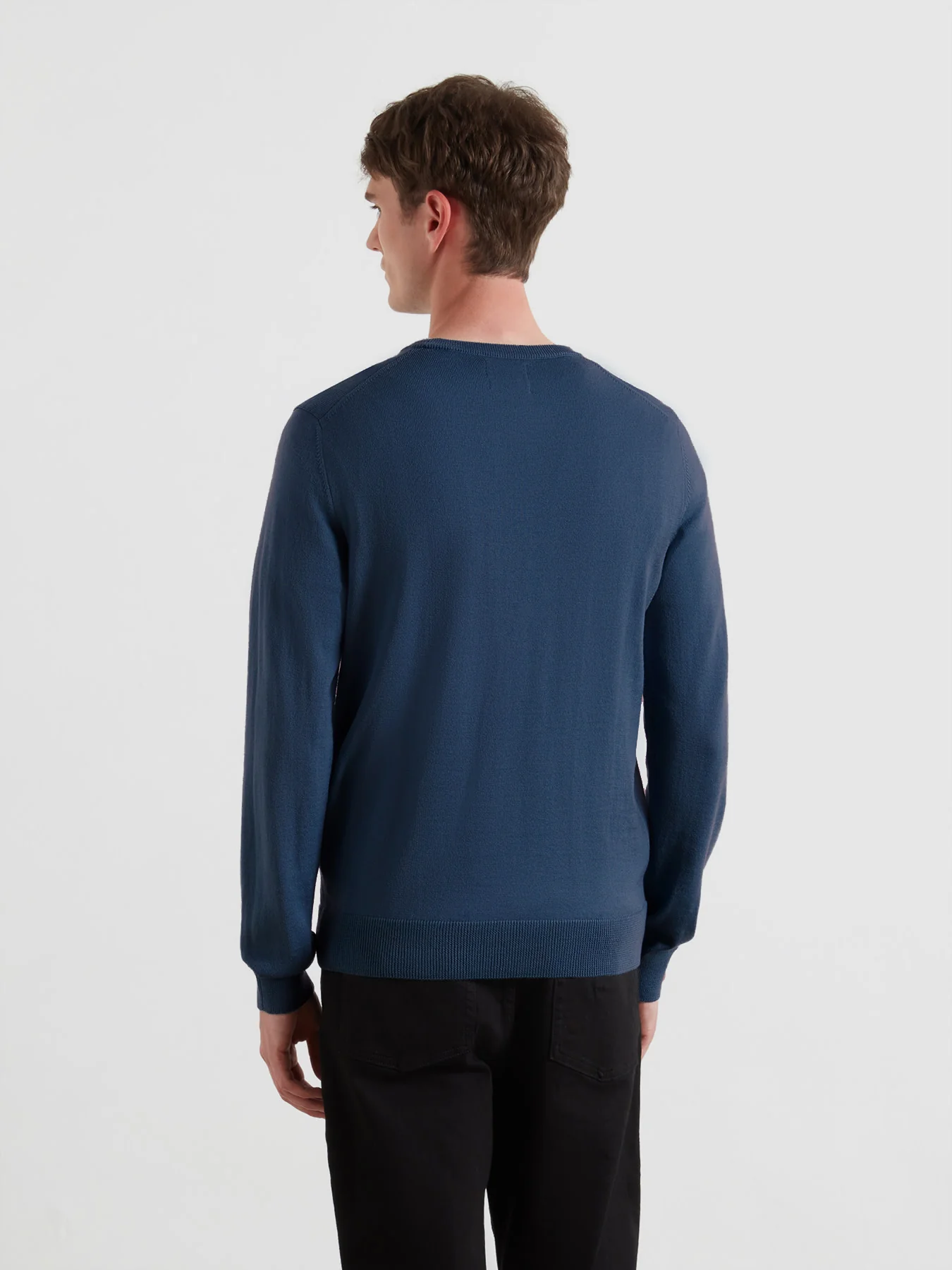 Mullen Merino Wool Sweater In Blue River - Image 3