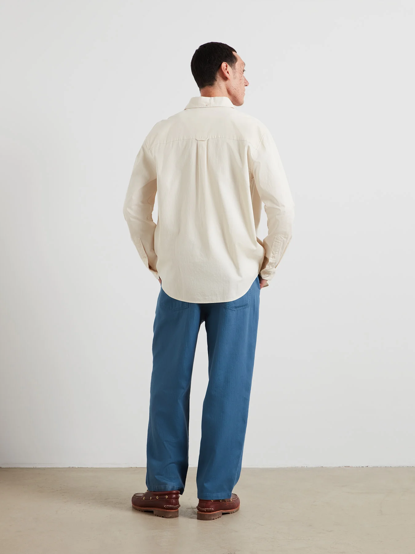 Netherton Bedford Cord Shirt In Ecru - Image 4