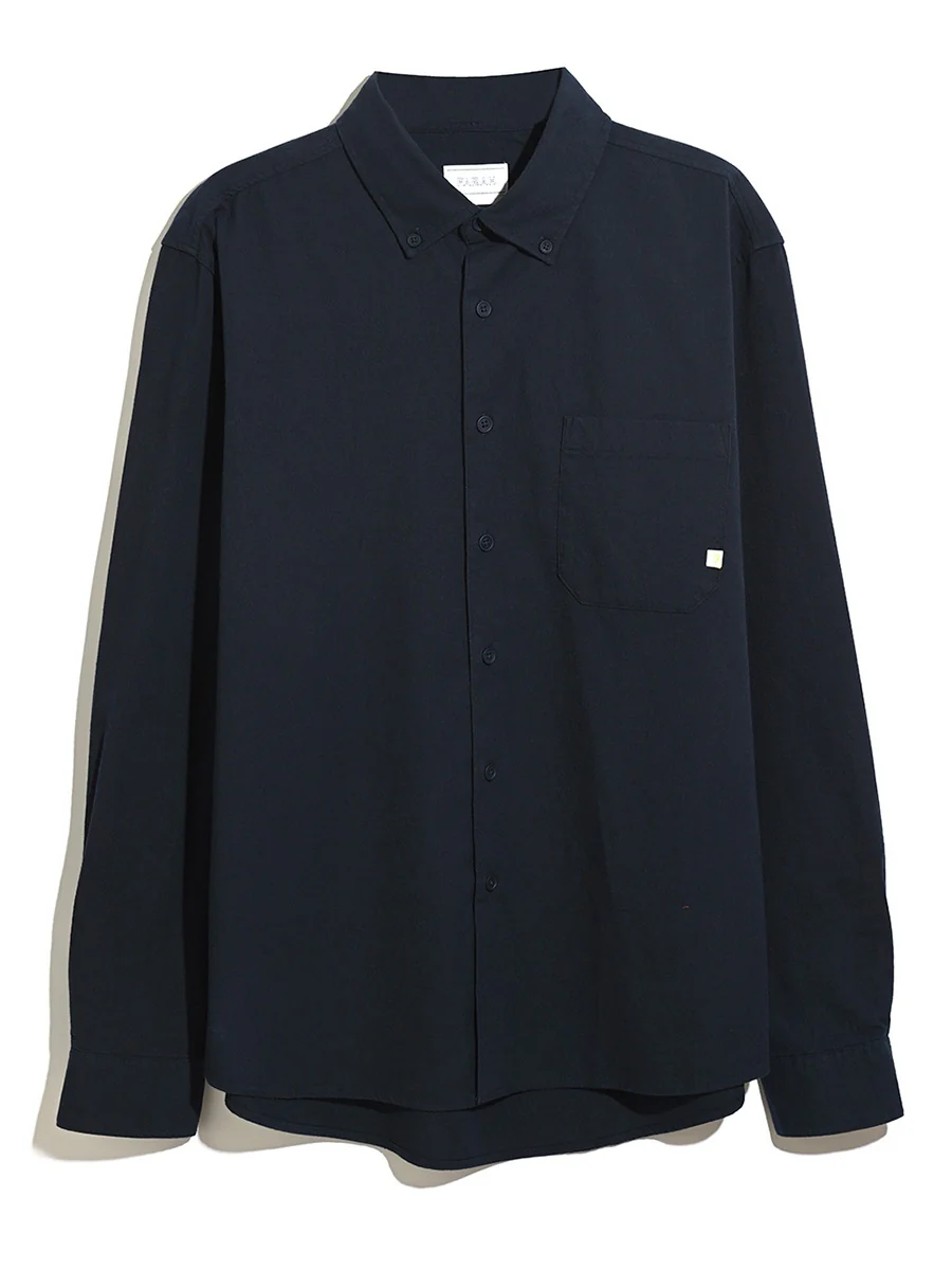Netherton Bedford Cord Shirt In True Navy - Image 5
