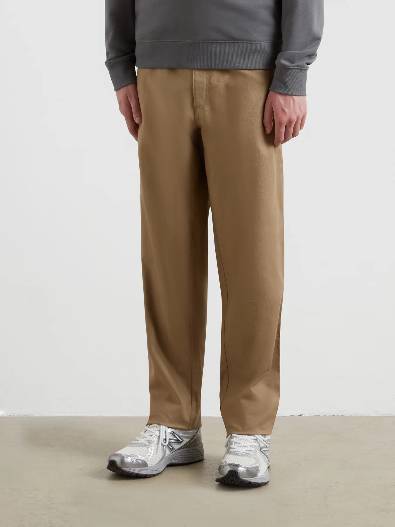Norwood Regular Fit Cotton Hopsack Trousers In Beige - Image 2