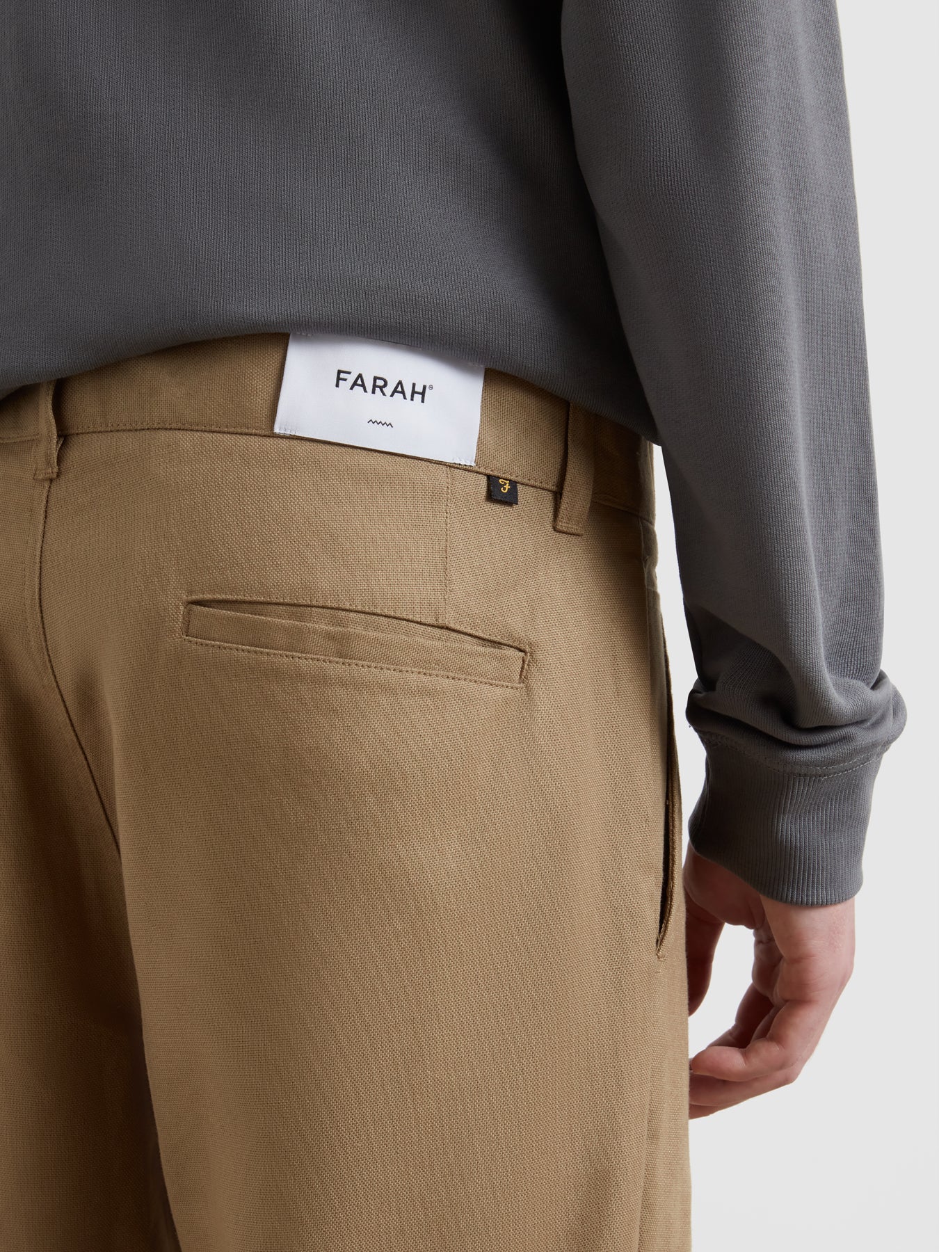 Norwood Regular Fit Cotton Hopsack Trousers In Beige - Image 4