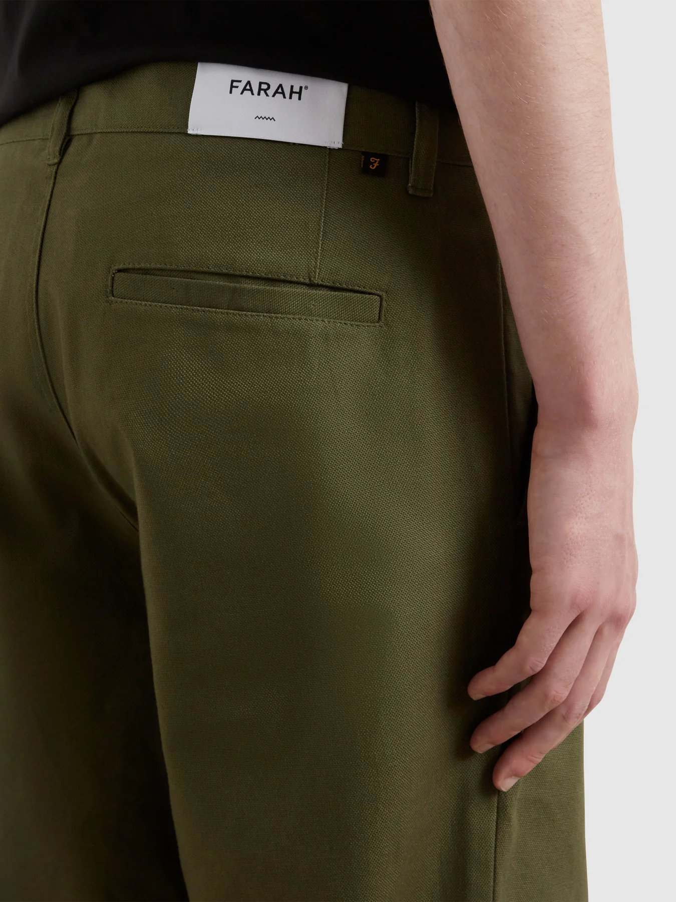 Norwood Regular Fit Cotton Hopsack Trousers In Olive Green - Image 4