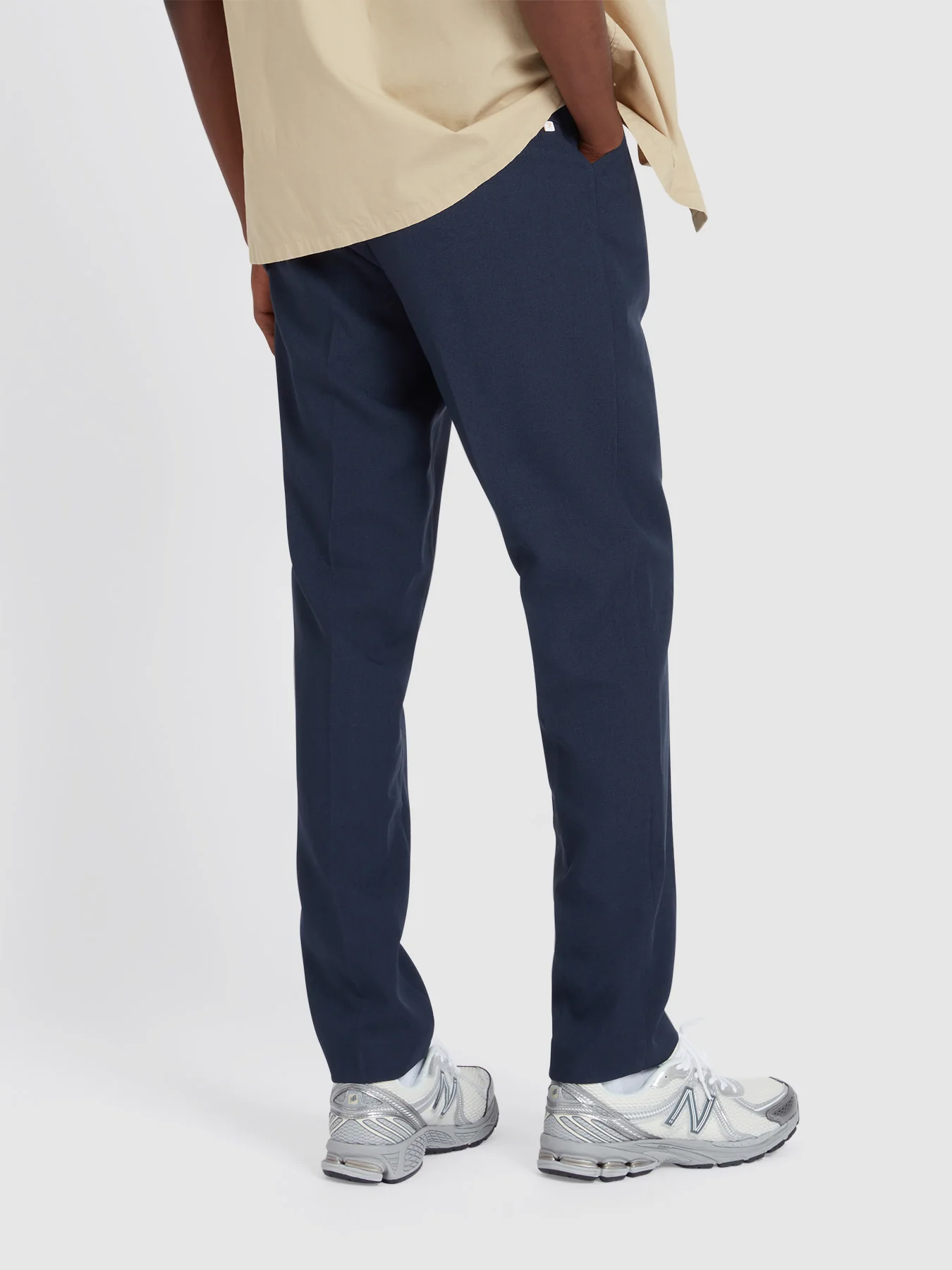 Norwood Regular Fit Heavy Hopsack Trousers In Ink Navy - Image 3