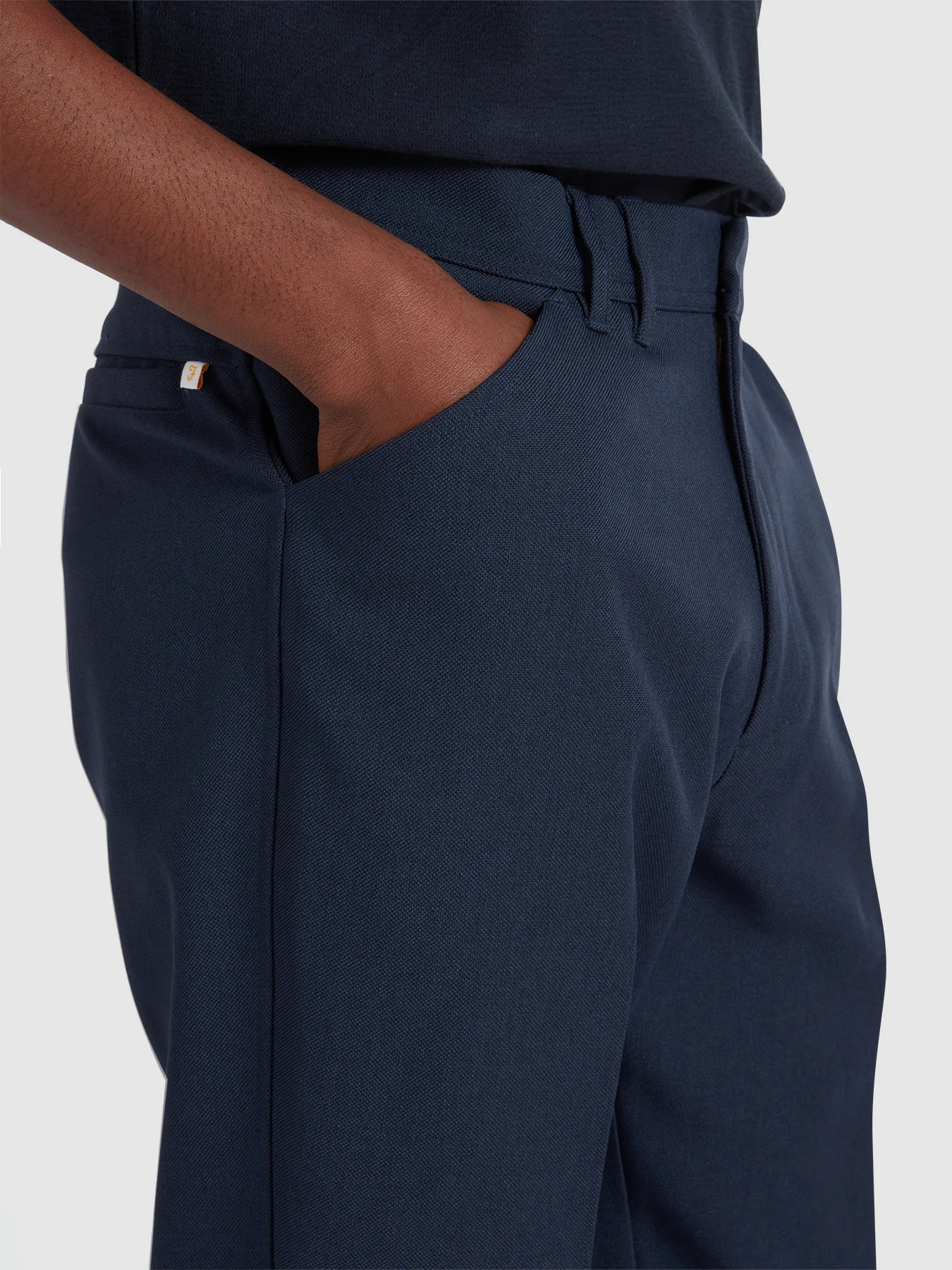 Norwood Regular Fit Heavy Hopsack Trousers In Ink Navy - Image 4