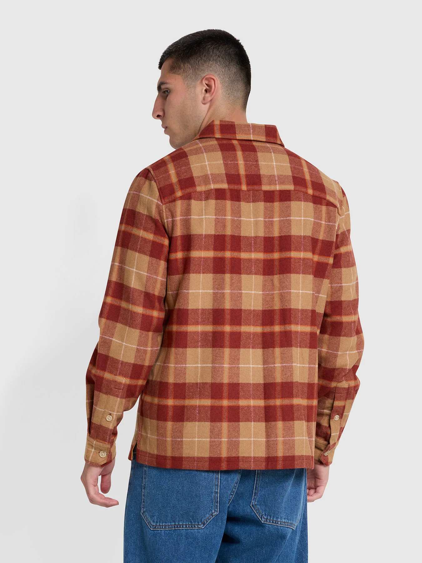 O'Brien Realxed Fit Long Sleeve Shirt In Beige - Image 3