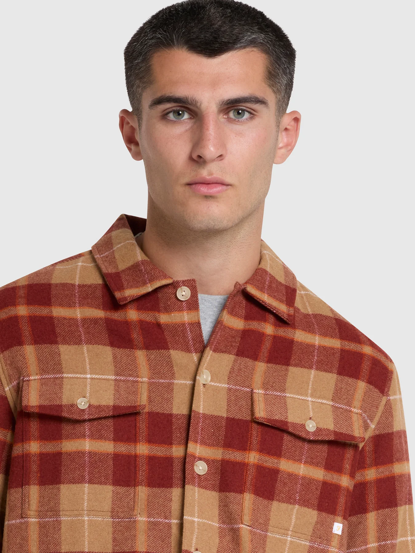 O'Brien Realxed Fit Long Sleeve Shirt In Beige - Image 4