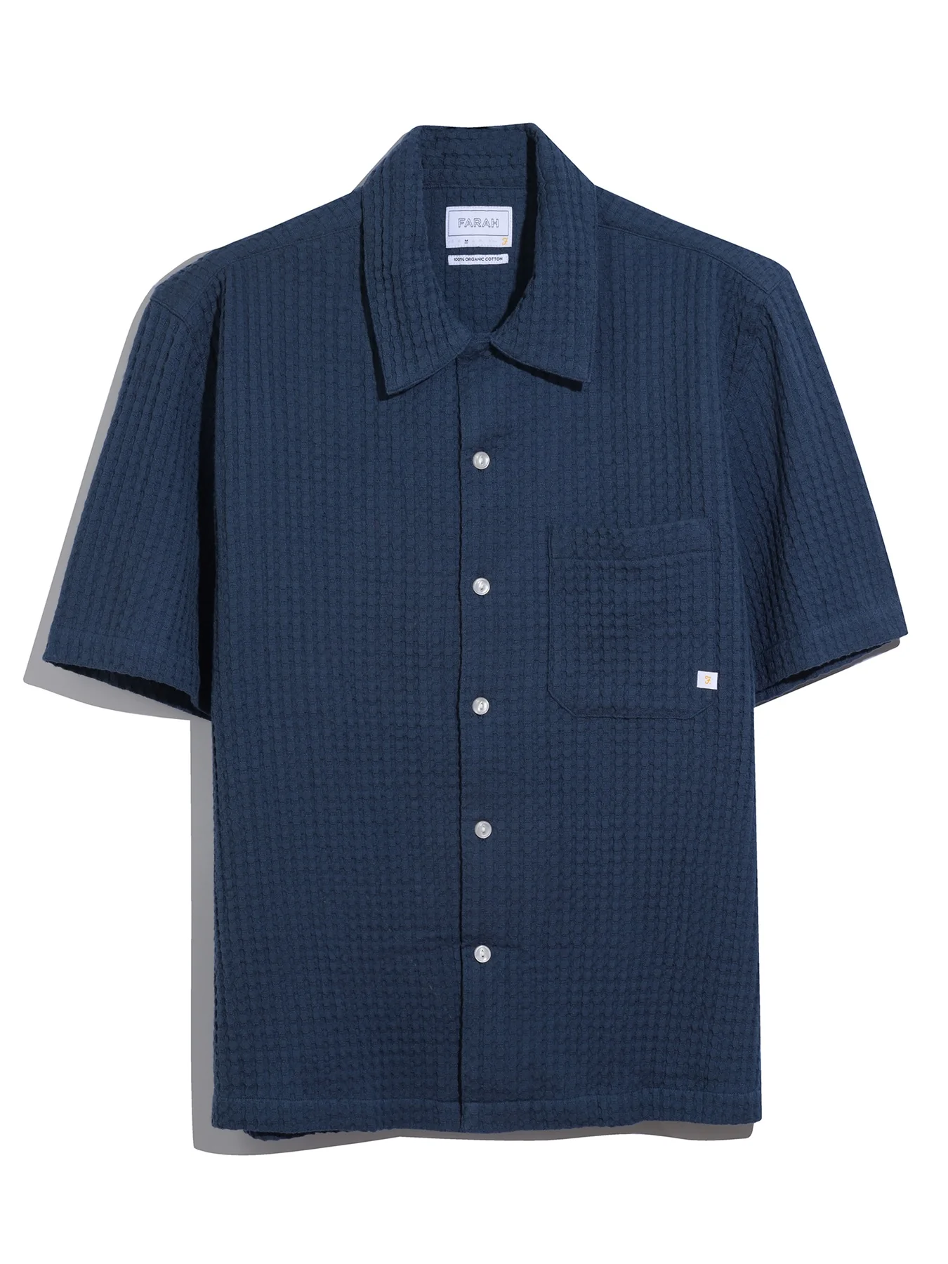 Olsen Waffle Short Sleeve Shirt In Aegean Blue - Image 4