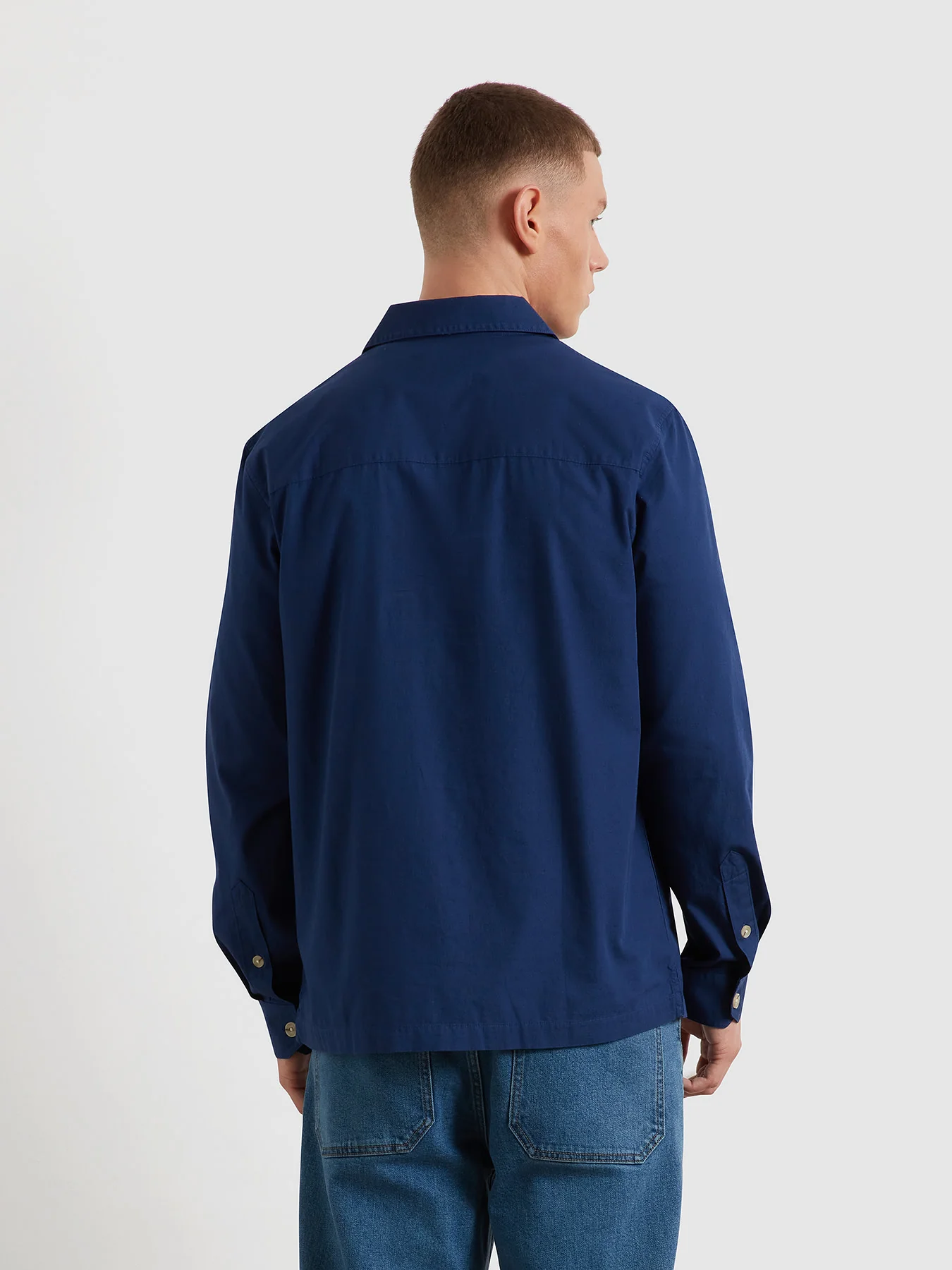 Ramsey Lightweight Overshirt In Midnight Blue - Image 3