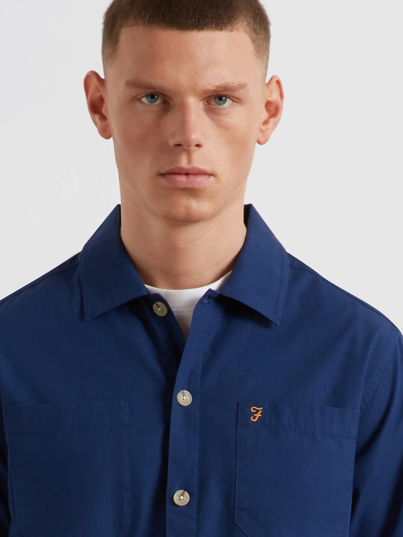 Ramsey Lightweight Overshirt In Midnight Blue - Image 4