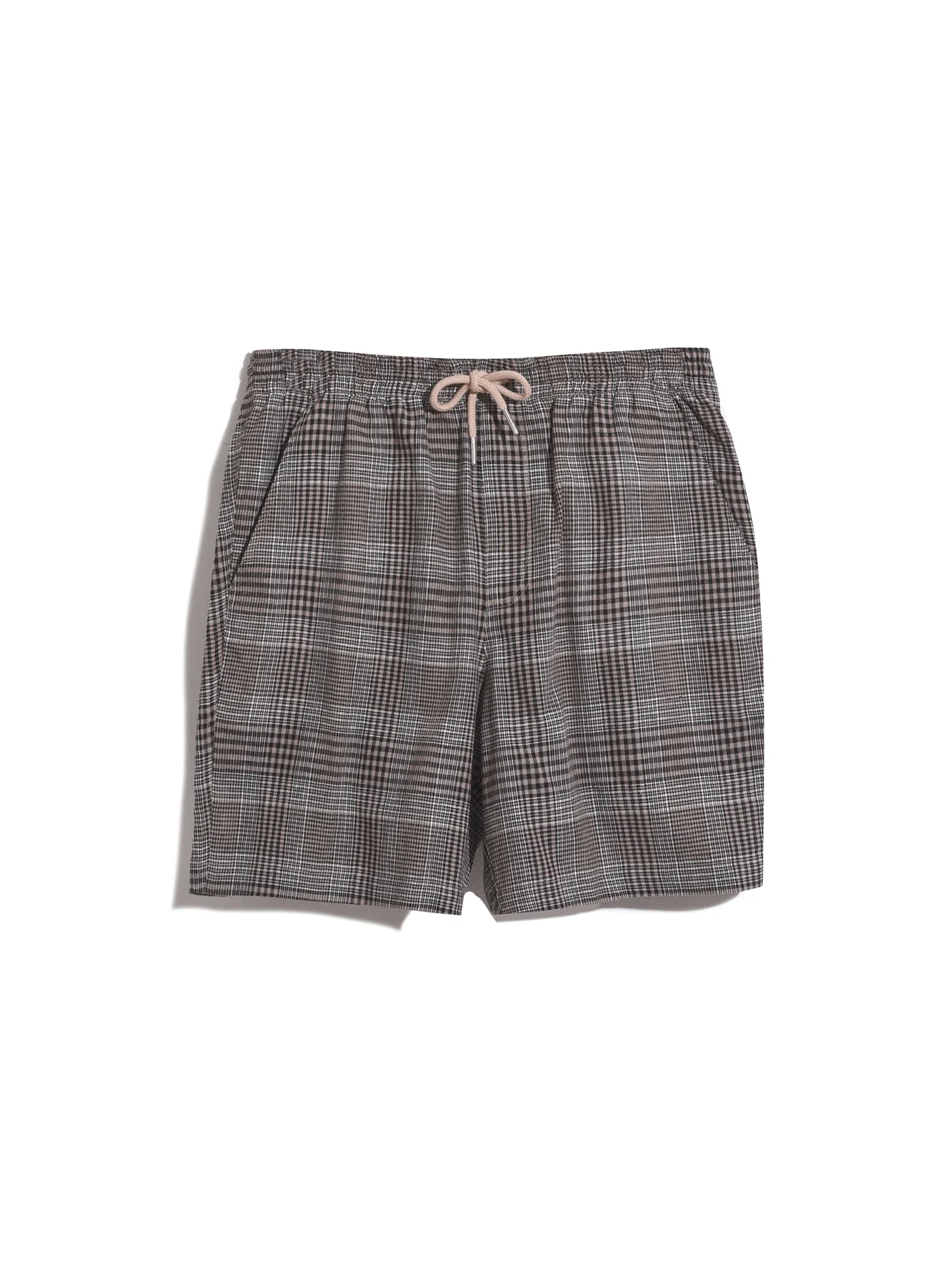 Redwald Check Drawstring Shorts In True Khaki - Image 5