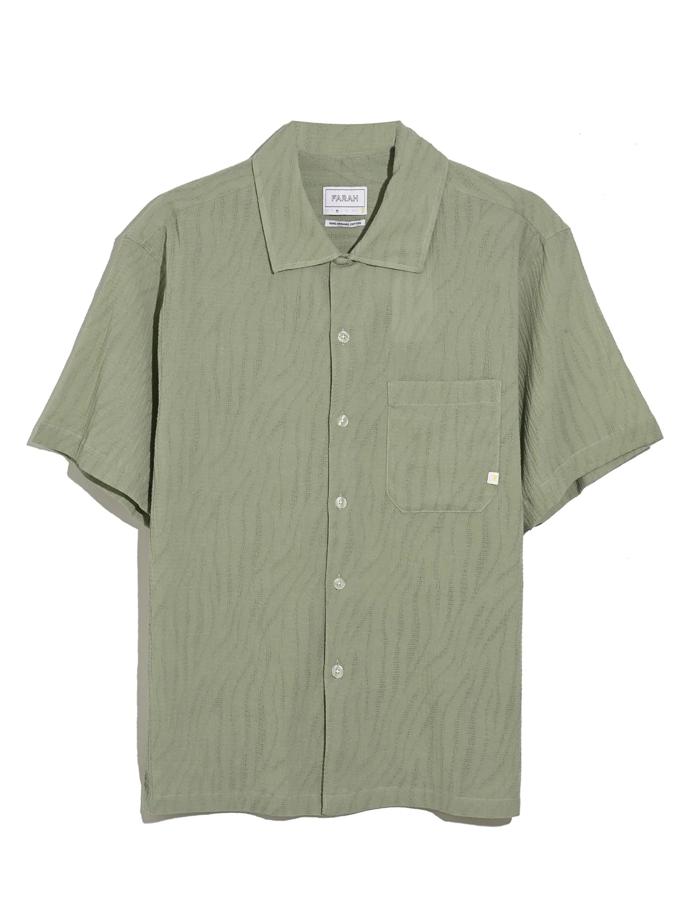 Riley Textured Short Sleeve Shirt In Green Shade - Image 5