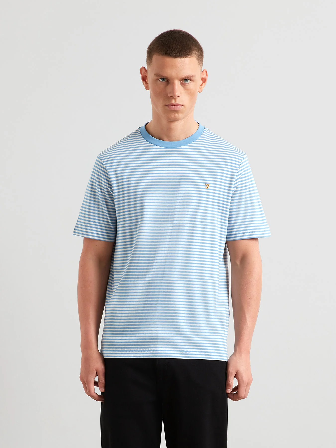 Rushden Striped T-Shirt In Reef Blue
