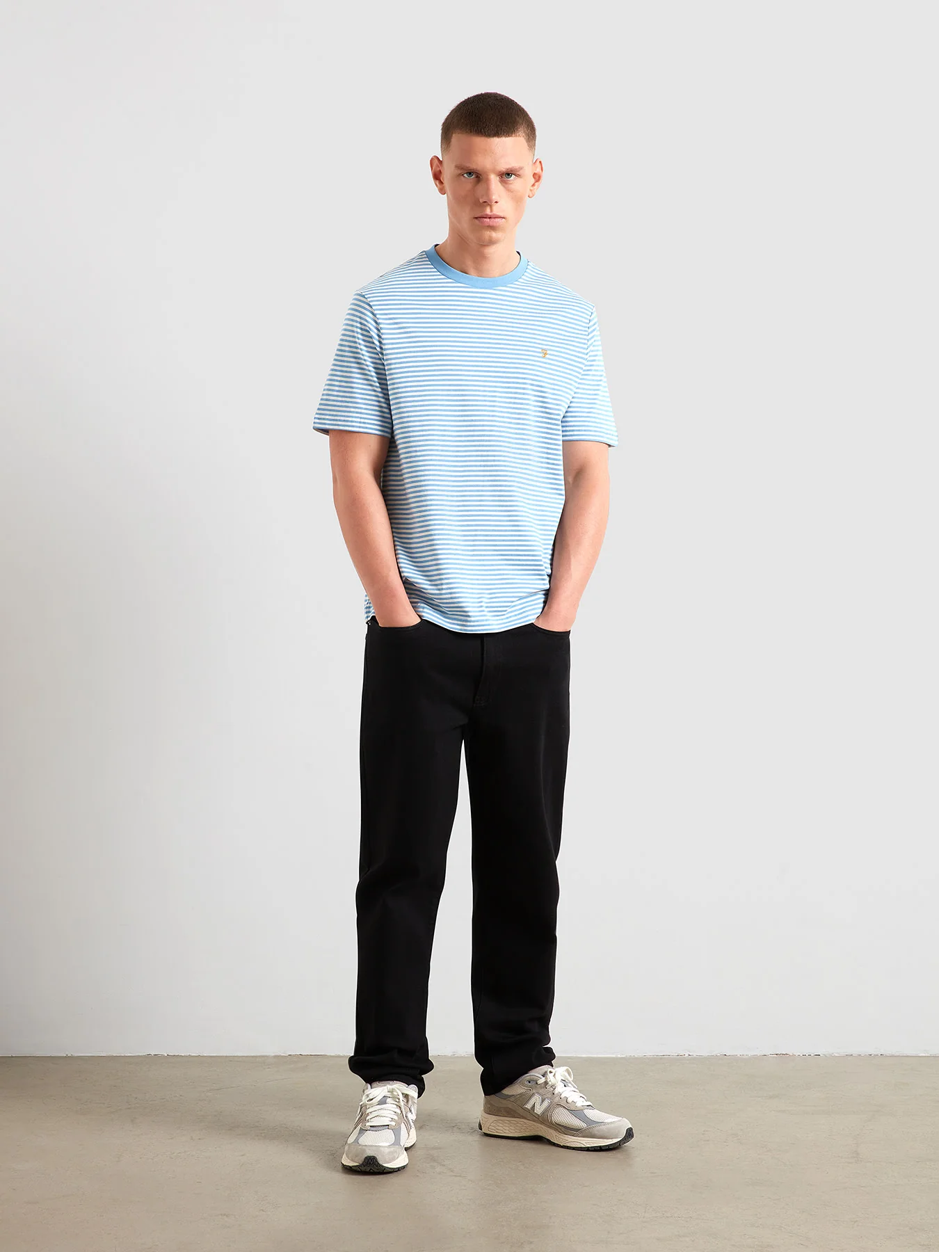 Rushden Striped T-Shirt In Reef Blue - Image 2