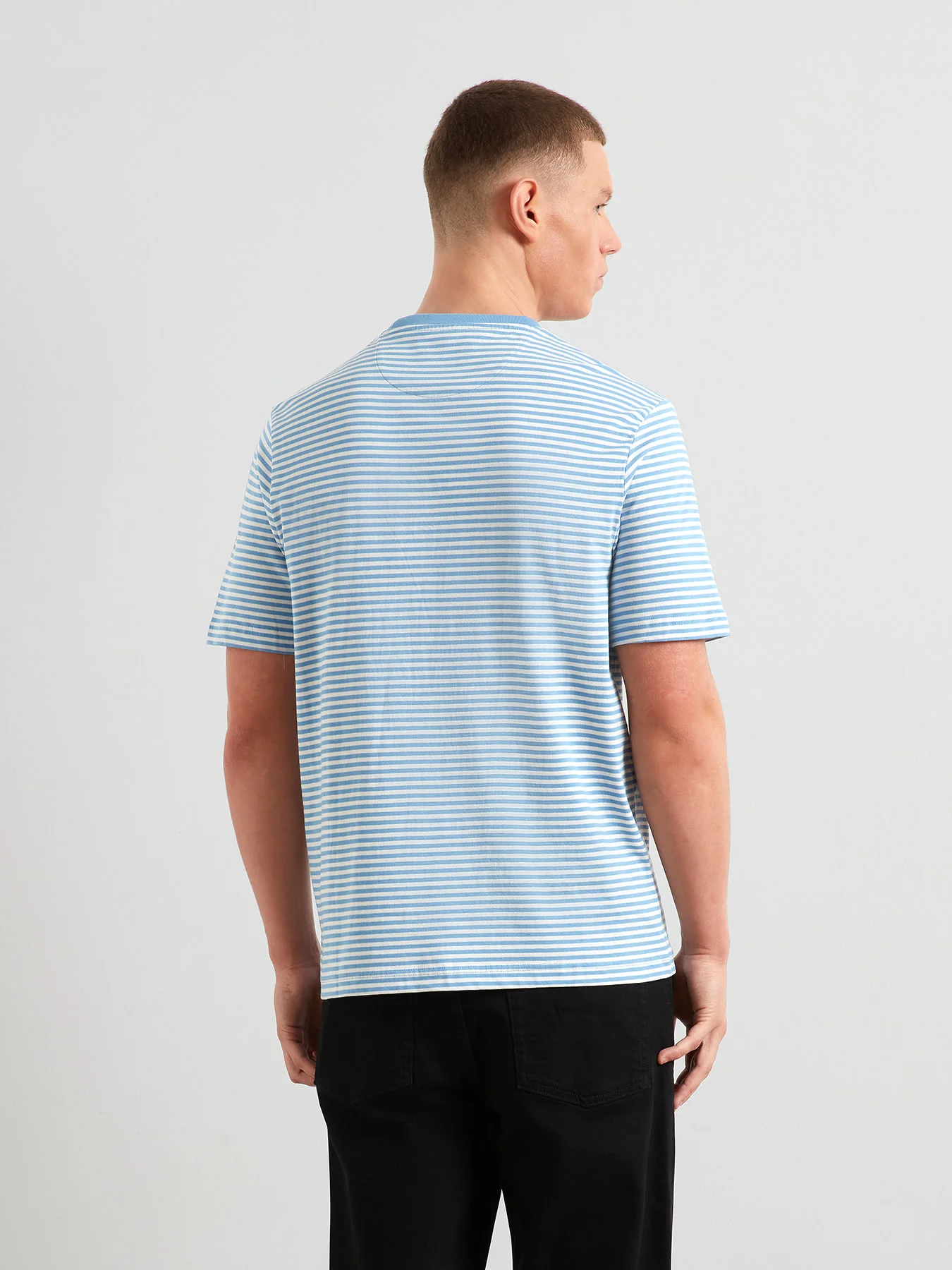 Rushden Striped T-Shirt In Reef Blue - Image 3