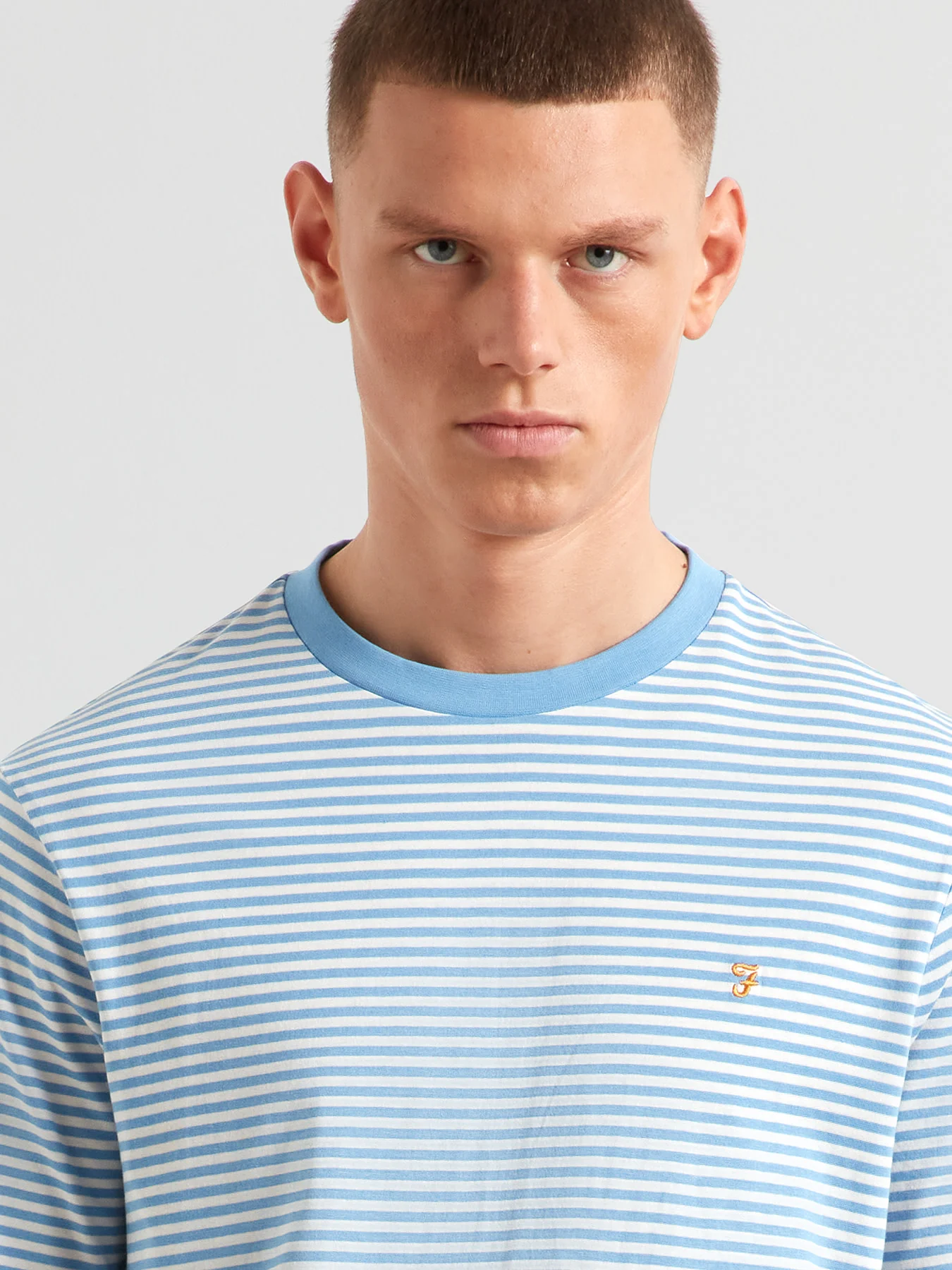 Rushden Striped T-Shirt In Reef Blue - Image 4