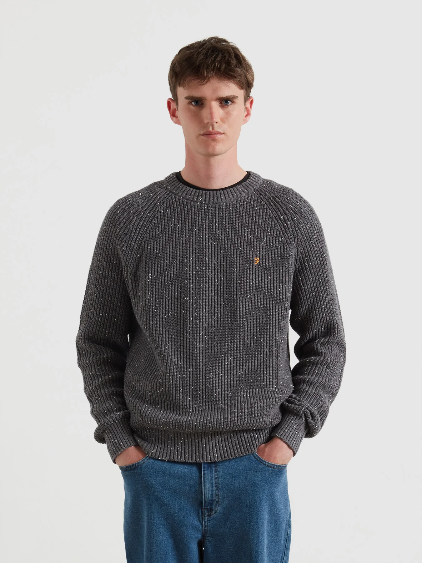 Sage Nepped Sweater In Grey Shade