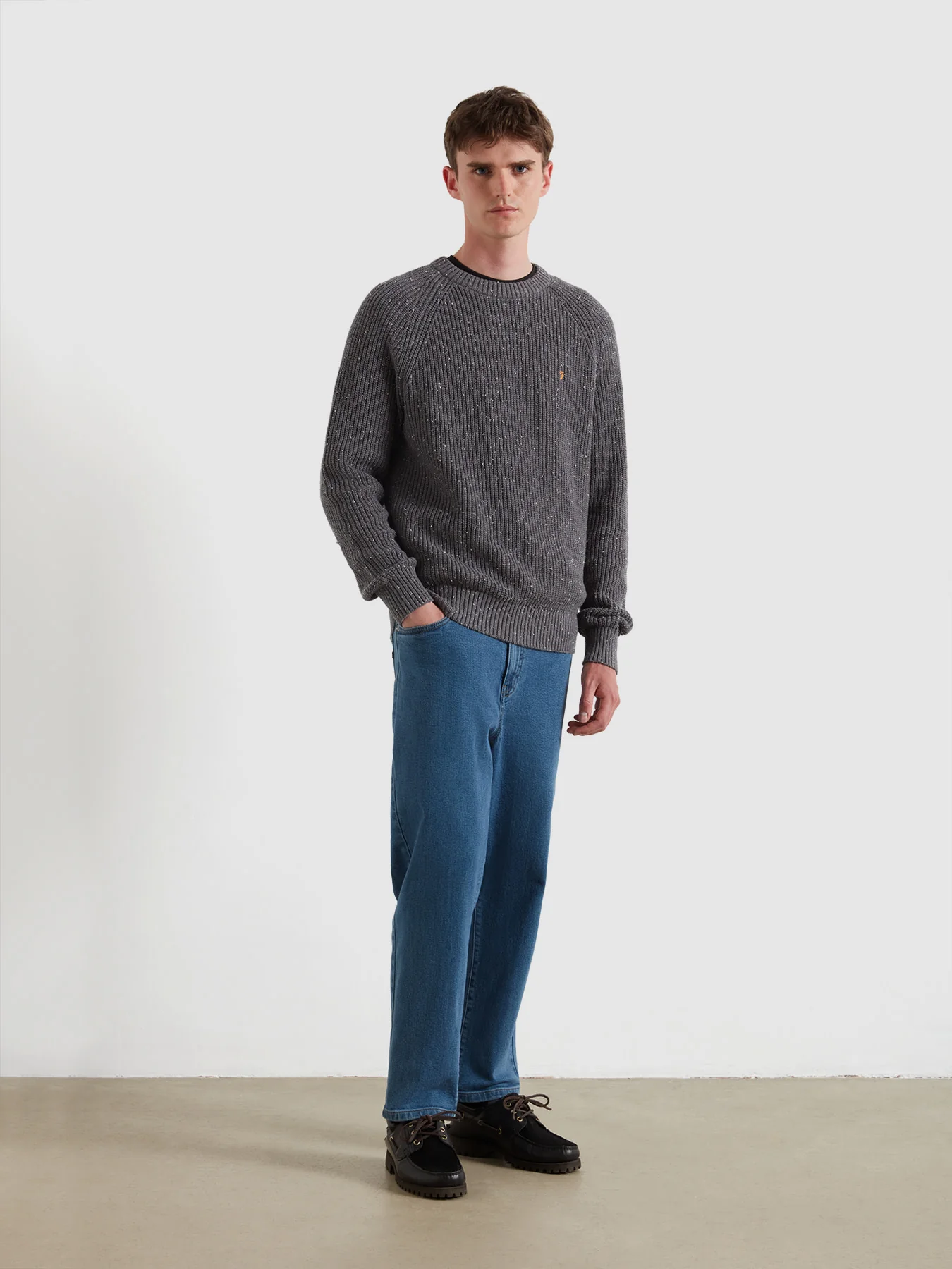 Sage Nepped Sweater In Grey Shade - Image 2