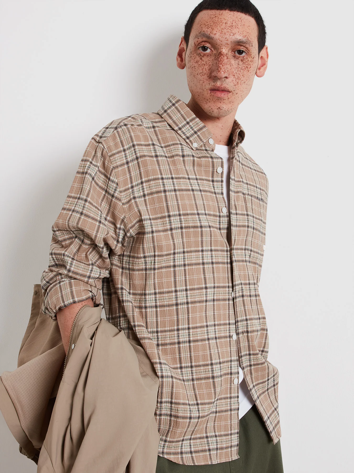 Sands Check Shirt In Ashen Taupe