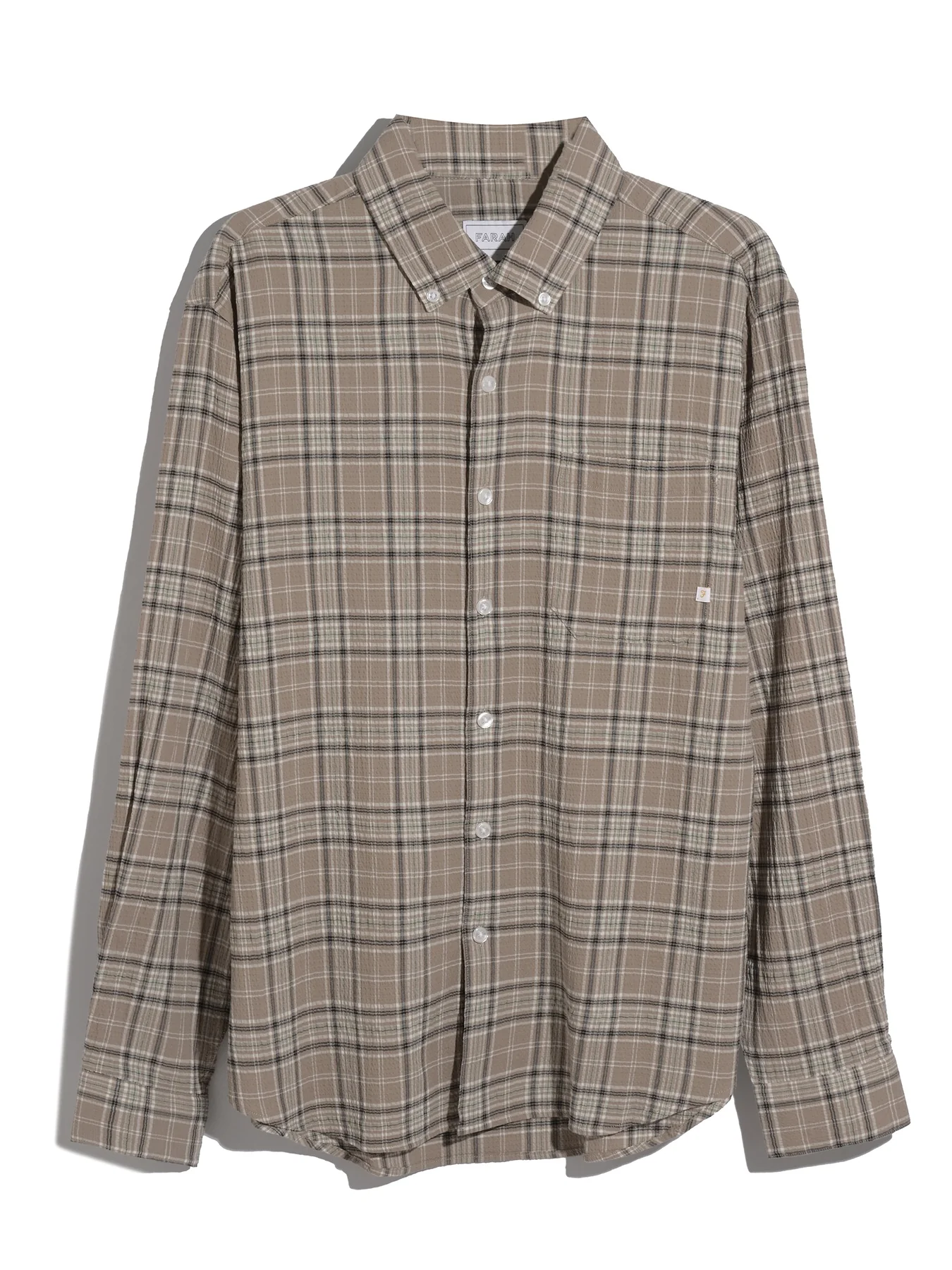 Sands Check Shirt In Ashen Taupe - Image 5