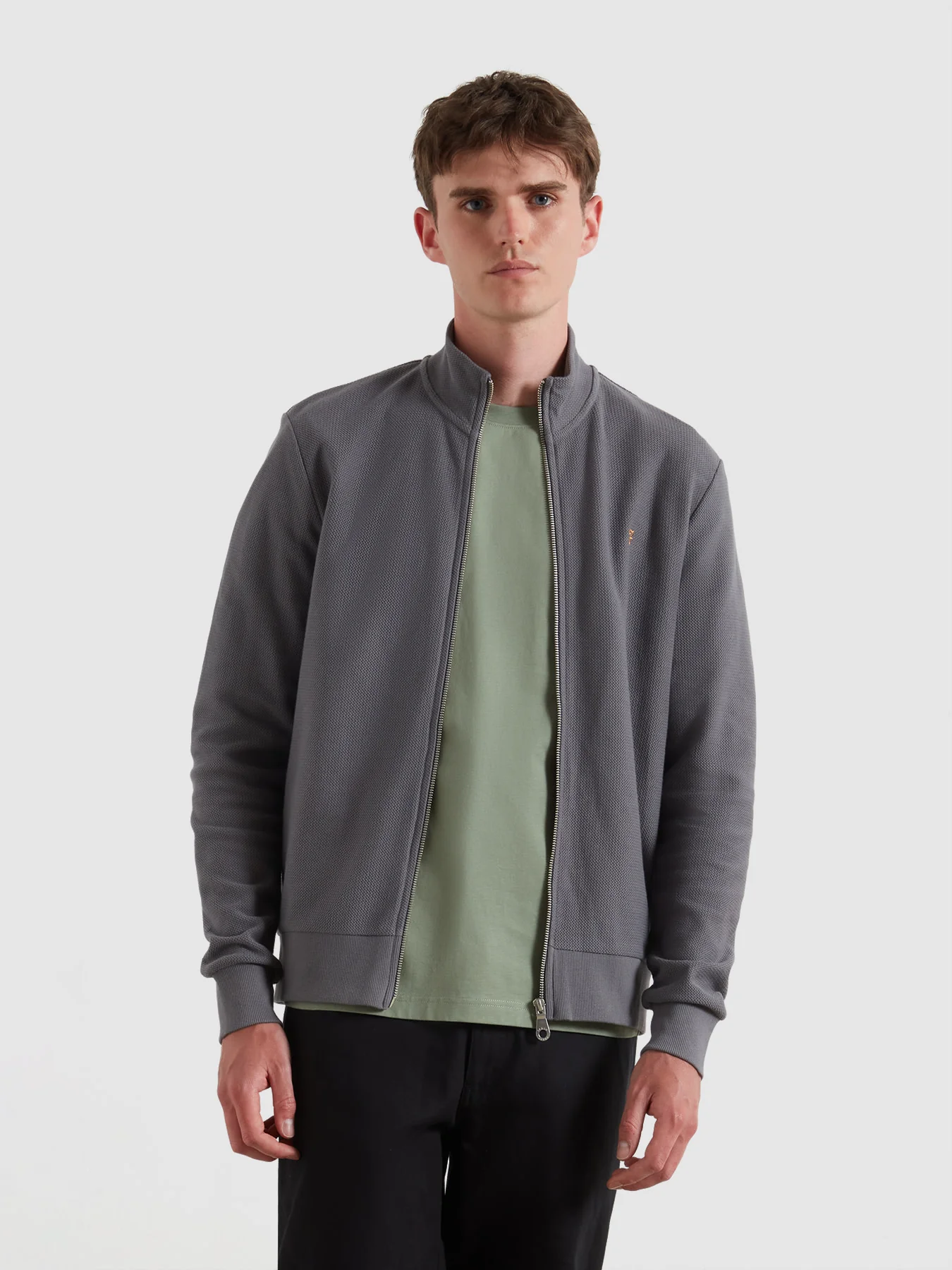 Seaton Zip Through Sweatshirt In Grey Shade