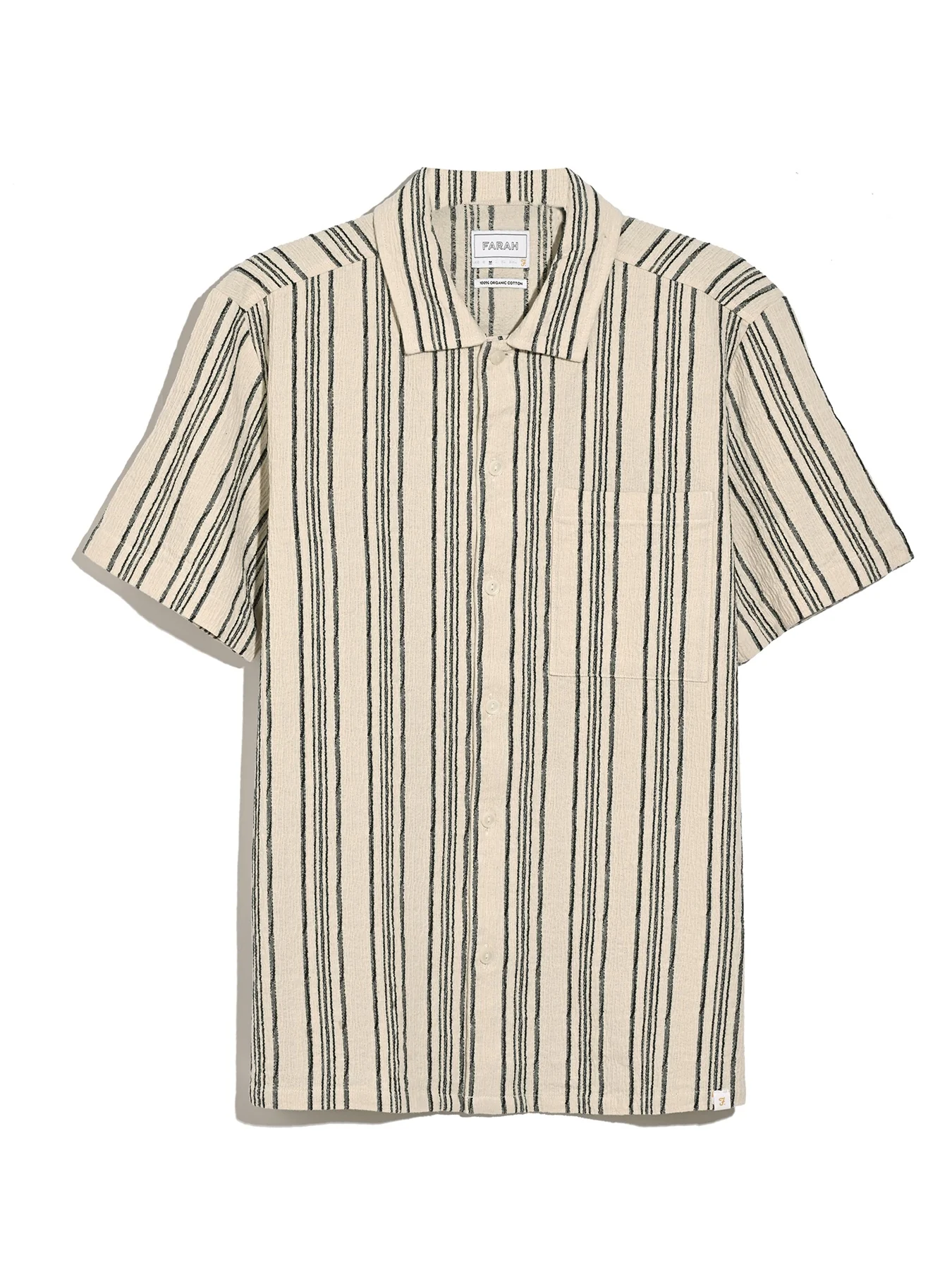 Simon Striped Short Sleeve Shirt In Ecru - Image 5