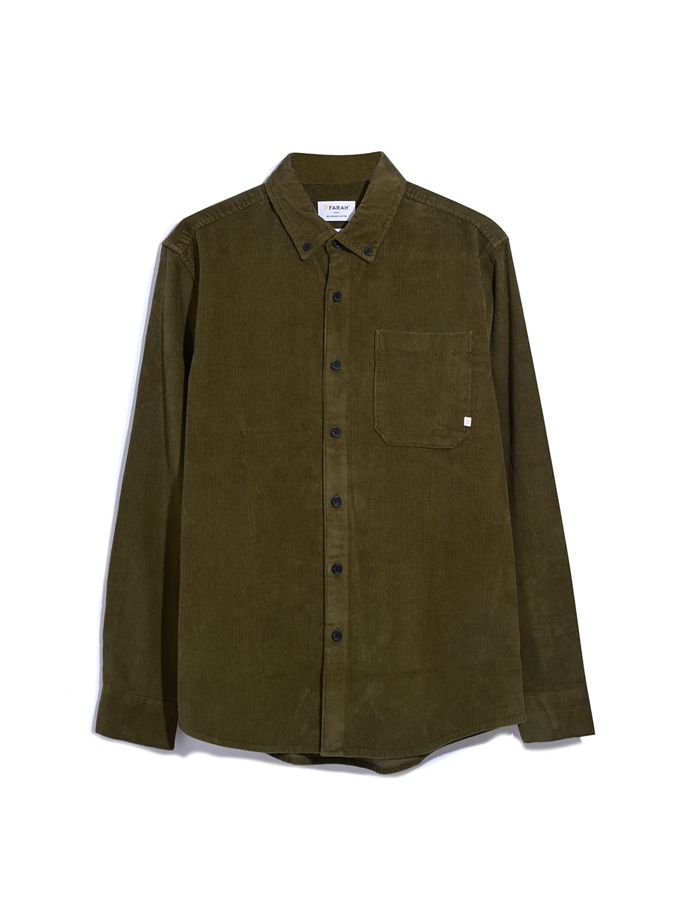 Spencer Casual Fit Corduroy Shirt In Green Khaki - Image 5