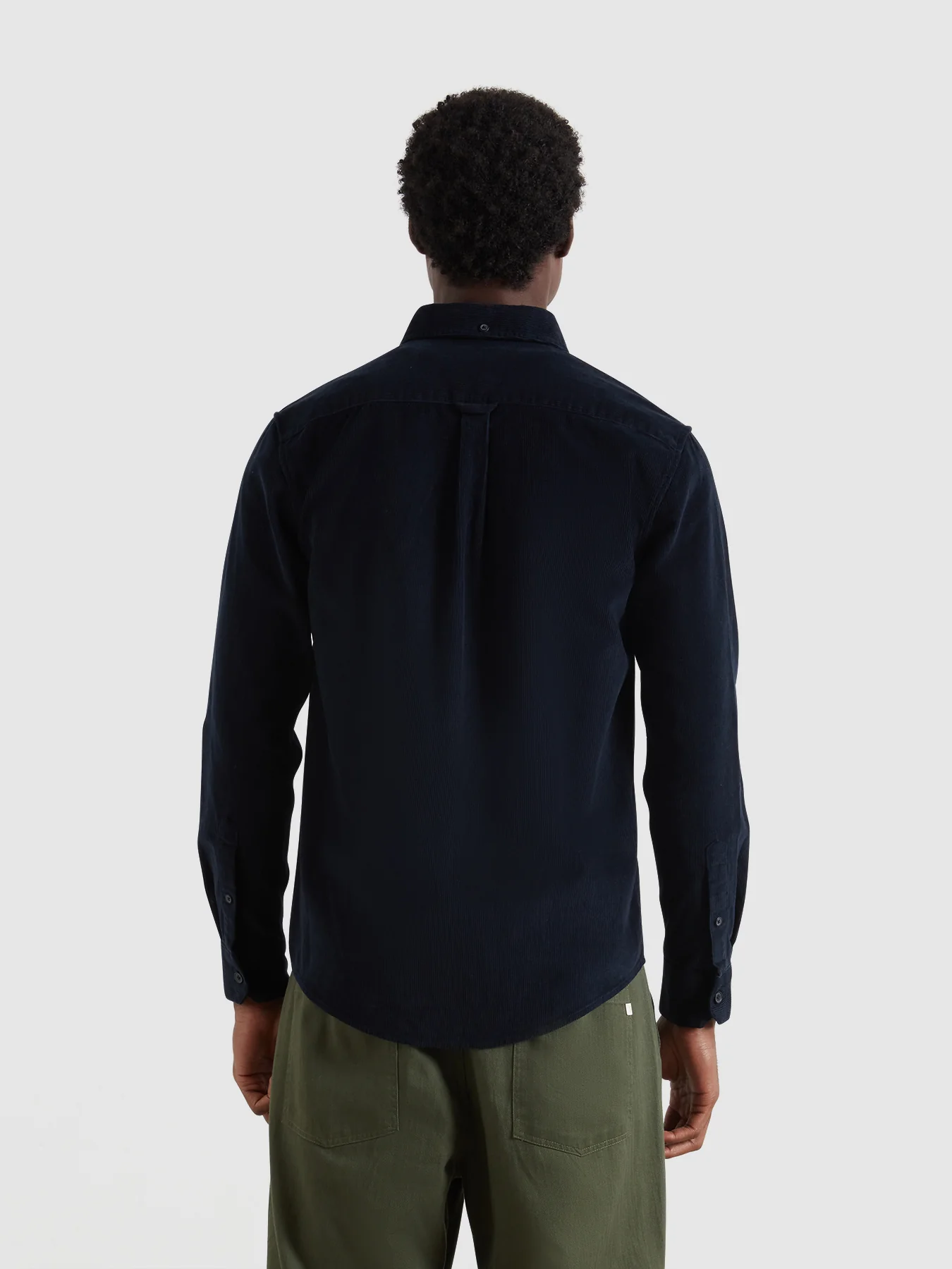 Spencer Casual Fit Corduroy Shirt In True Navy - Image 3