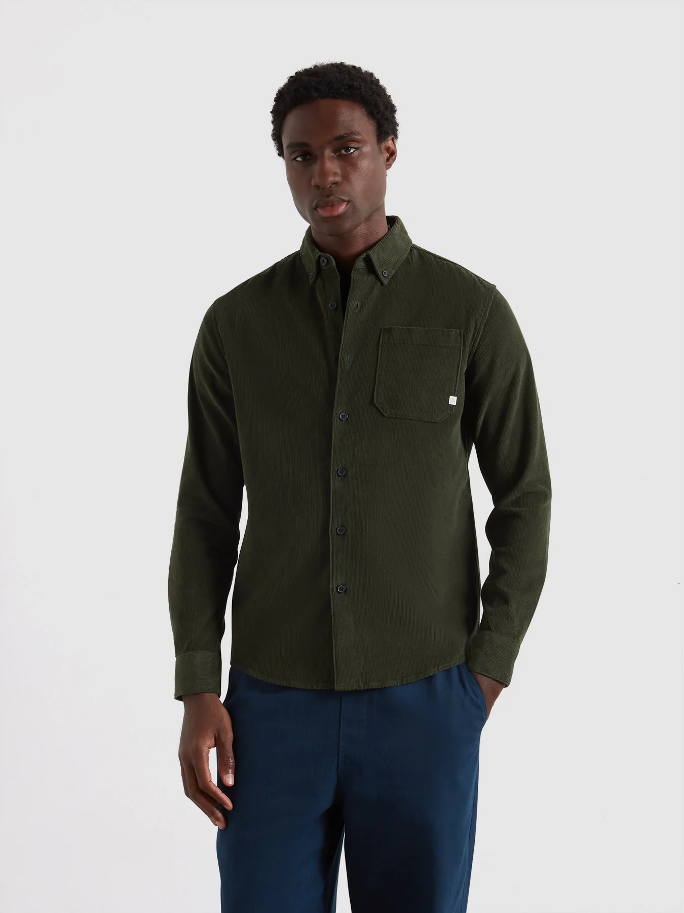 Spencer Casual Fit Corduroy Shirt In Rosemary