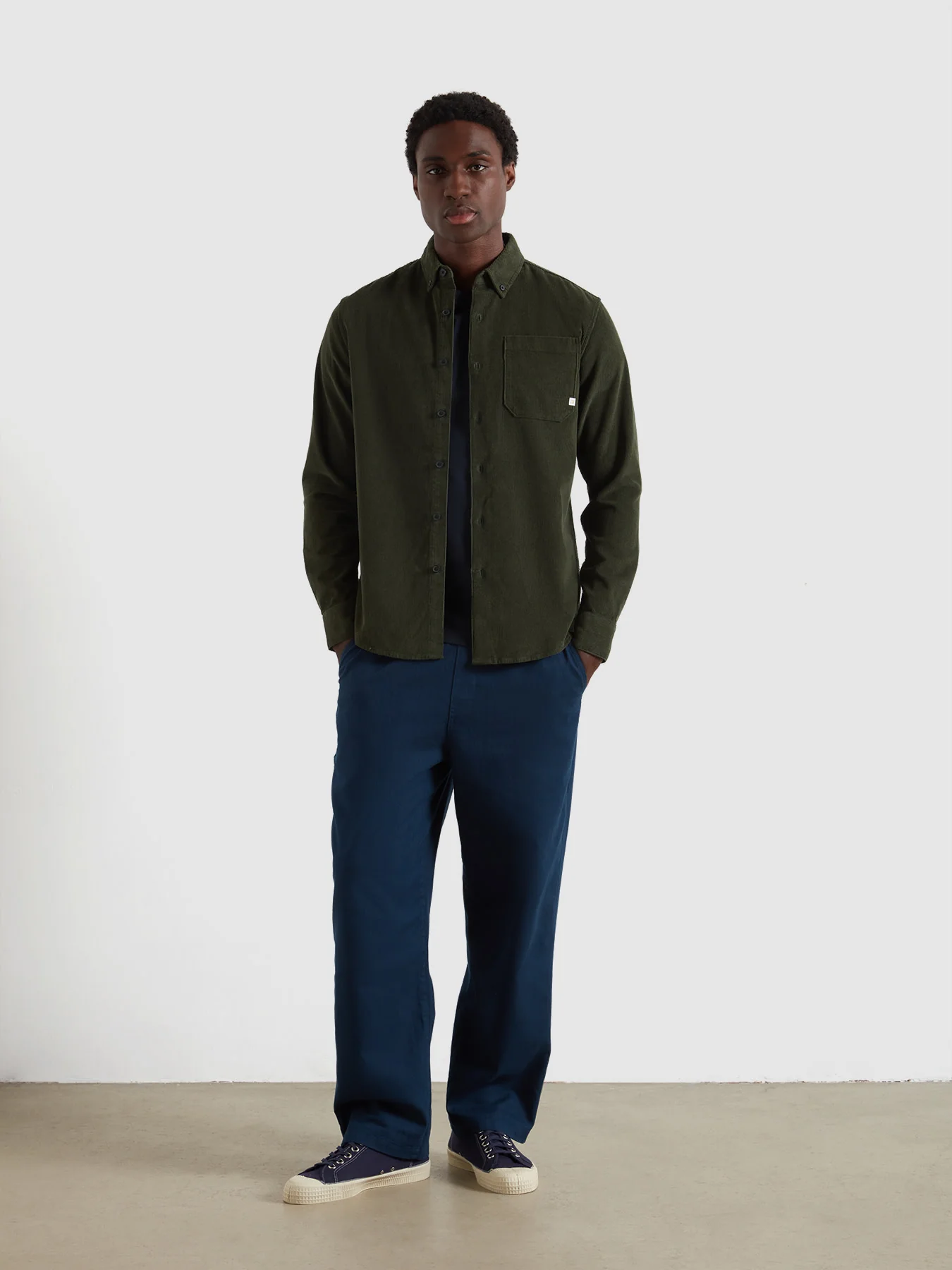 Spencer Casual Fit Corduroy Shirt In Rosemary - Image 2